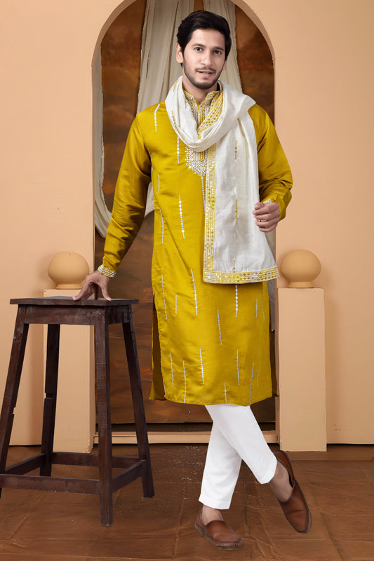 EMBROIDERED & SEQUIN KURTA WITH DUPATTA