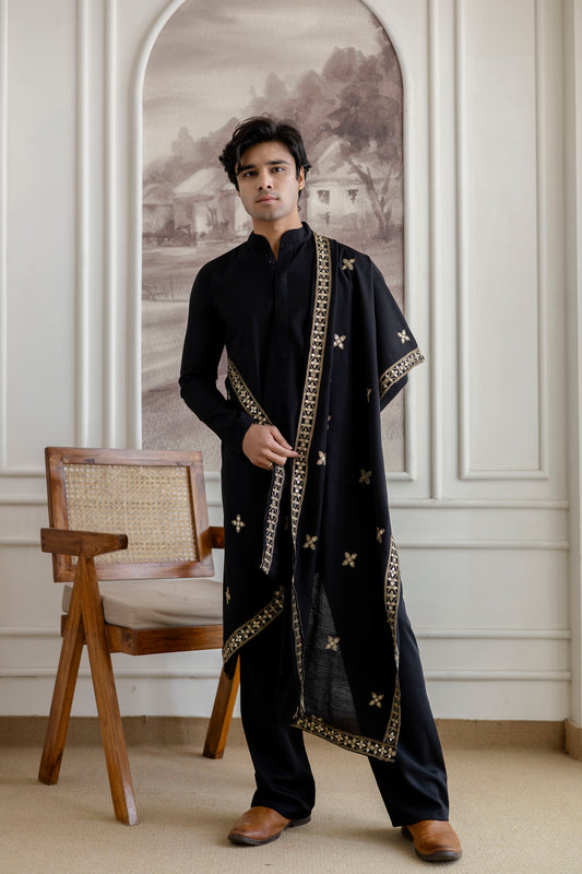 Embroidery Silk Dupatta For Man(Only Dupatta)