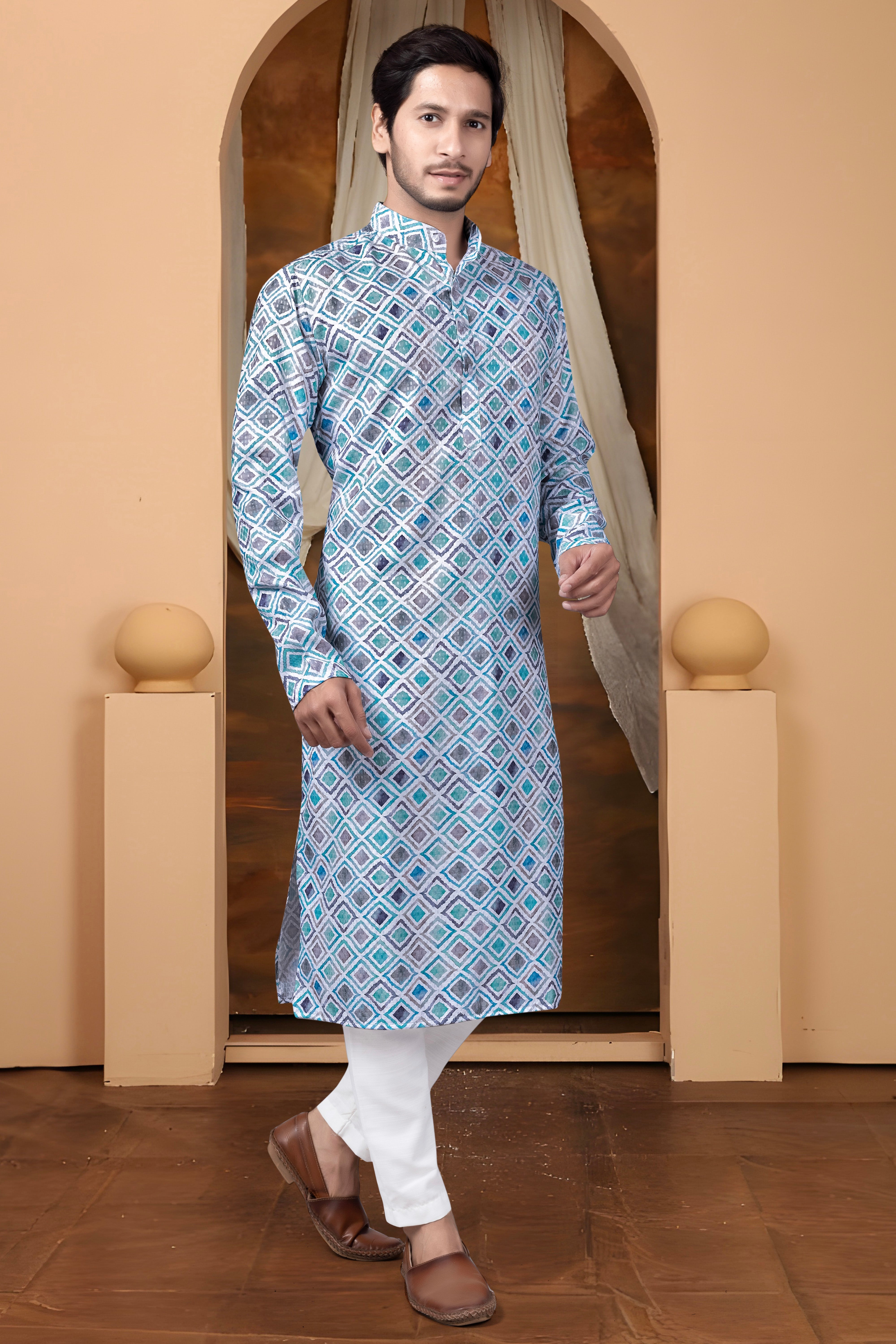 Premium Printed Kurta For Man