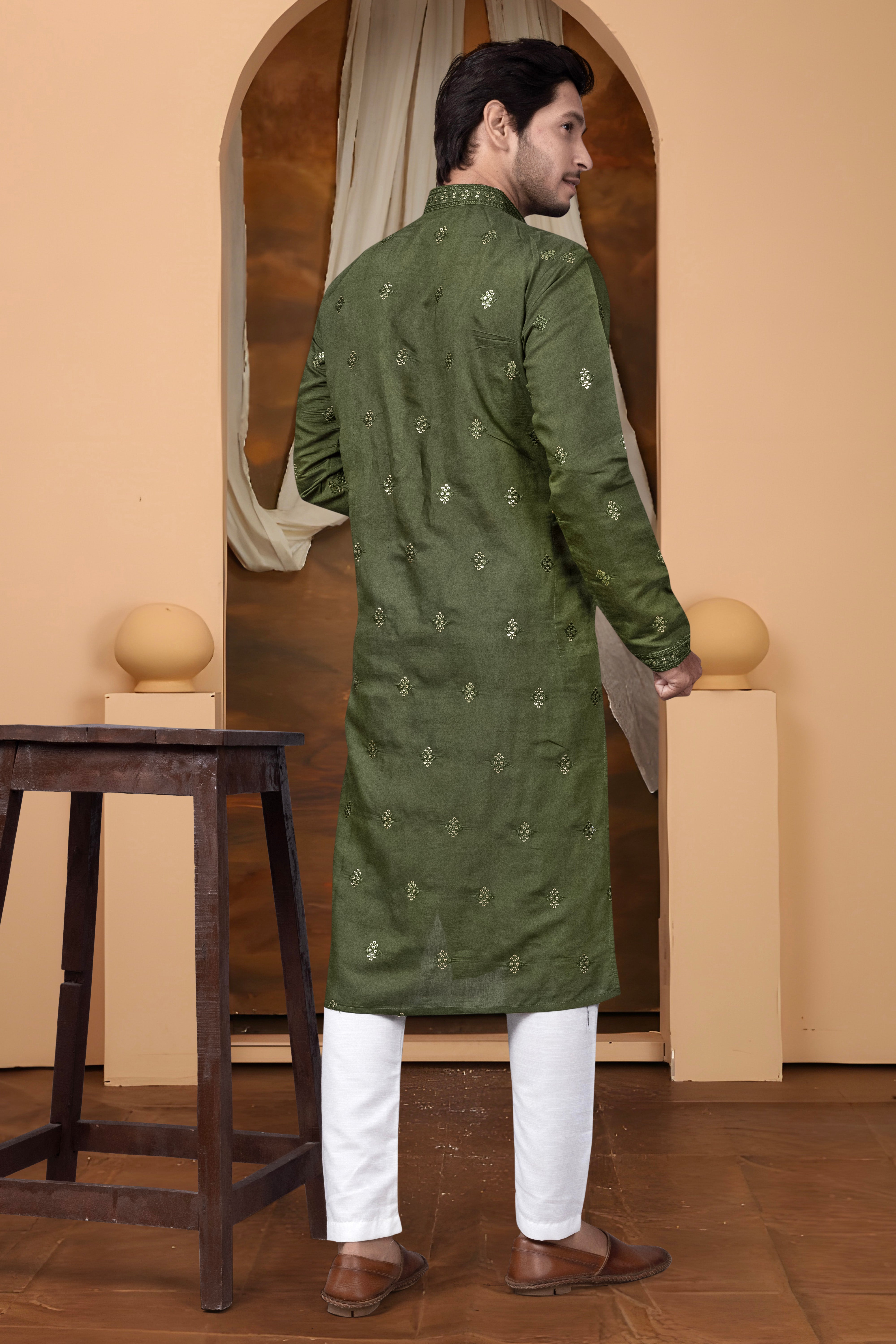 EMBROIDERED & SEQUIN KURTA  WITH DUPATTA