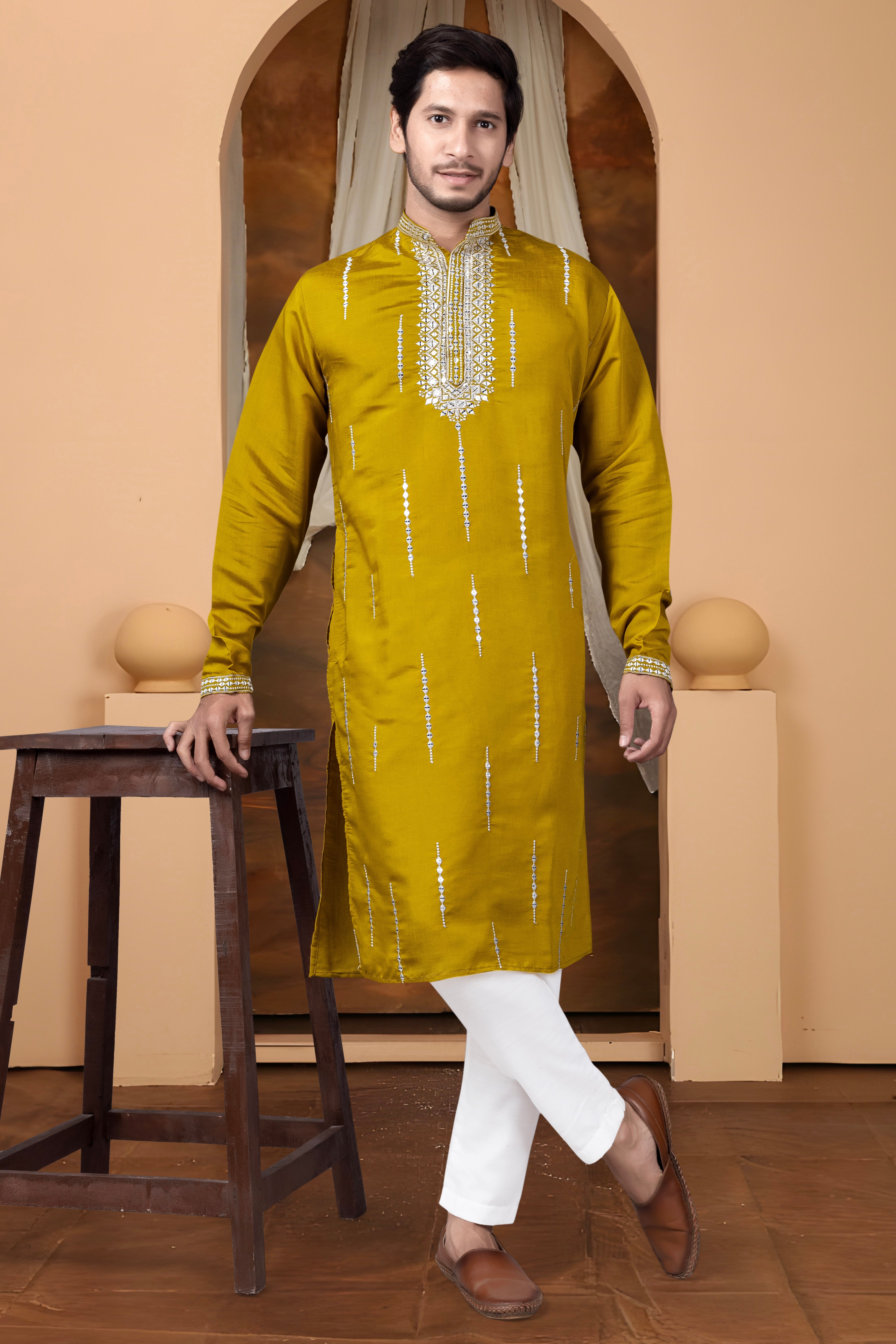 EMBROIDERED & SEQUIN KURTA  WITH DUPATTA