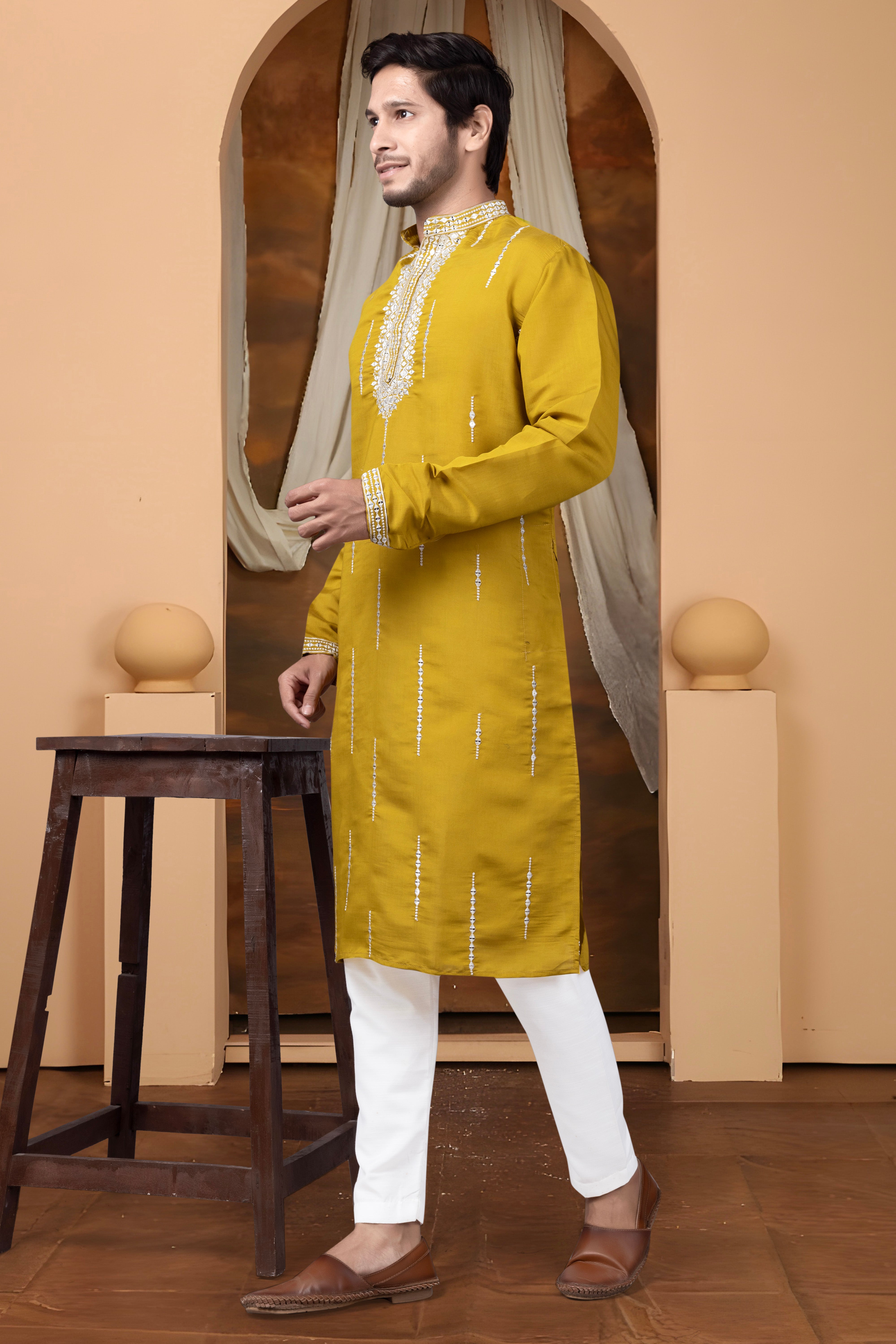 EMBROIDERED & SEQUIN KURTA  WITH DUPATTA