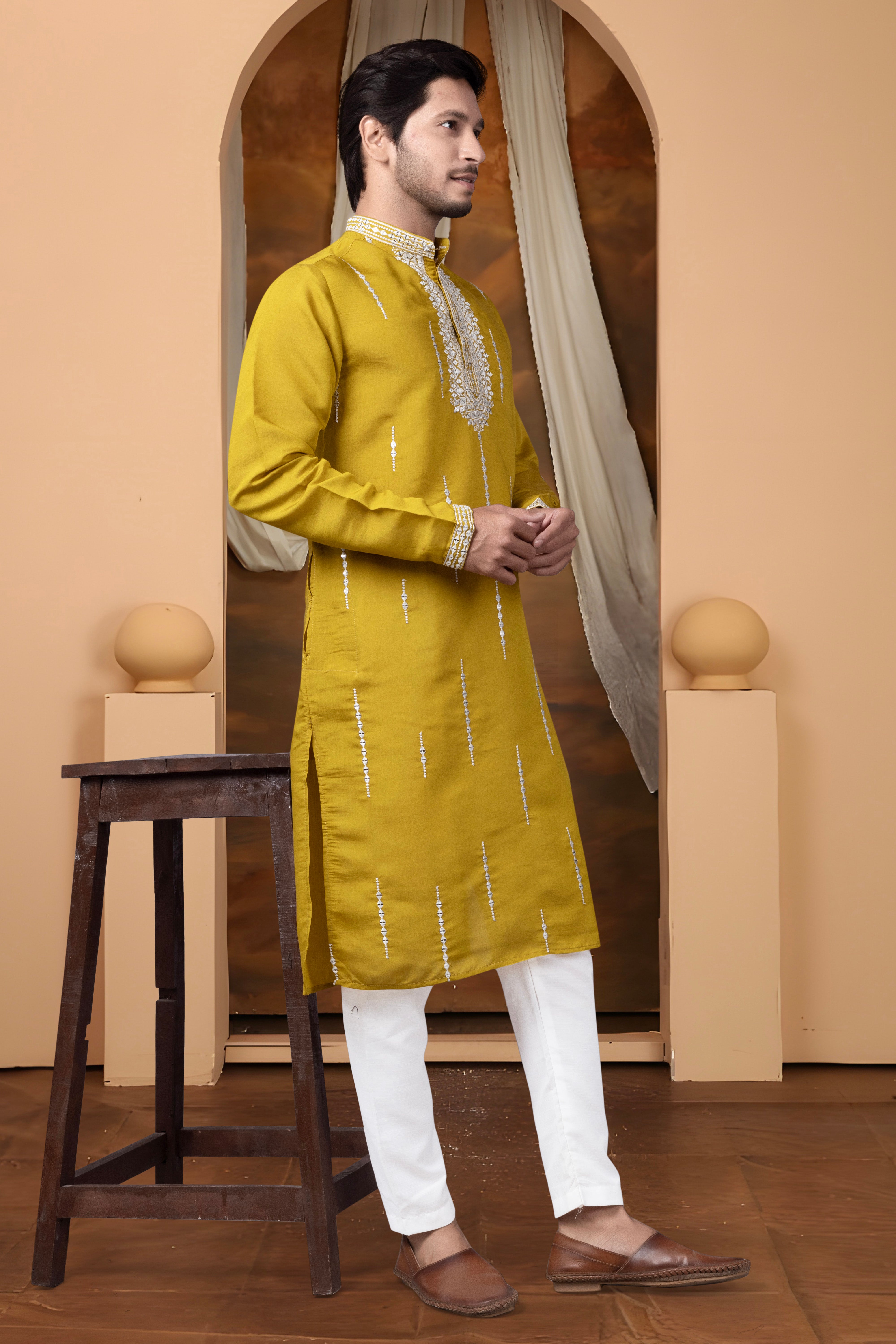 EMBROIDERED & SEQUIN KURTA  WITH DUPATTA