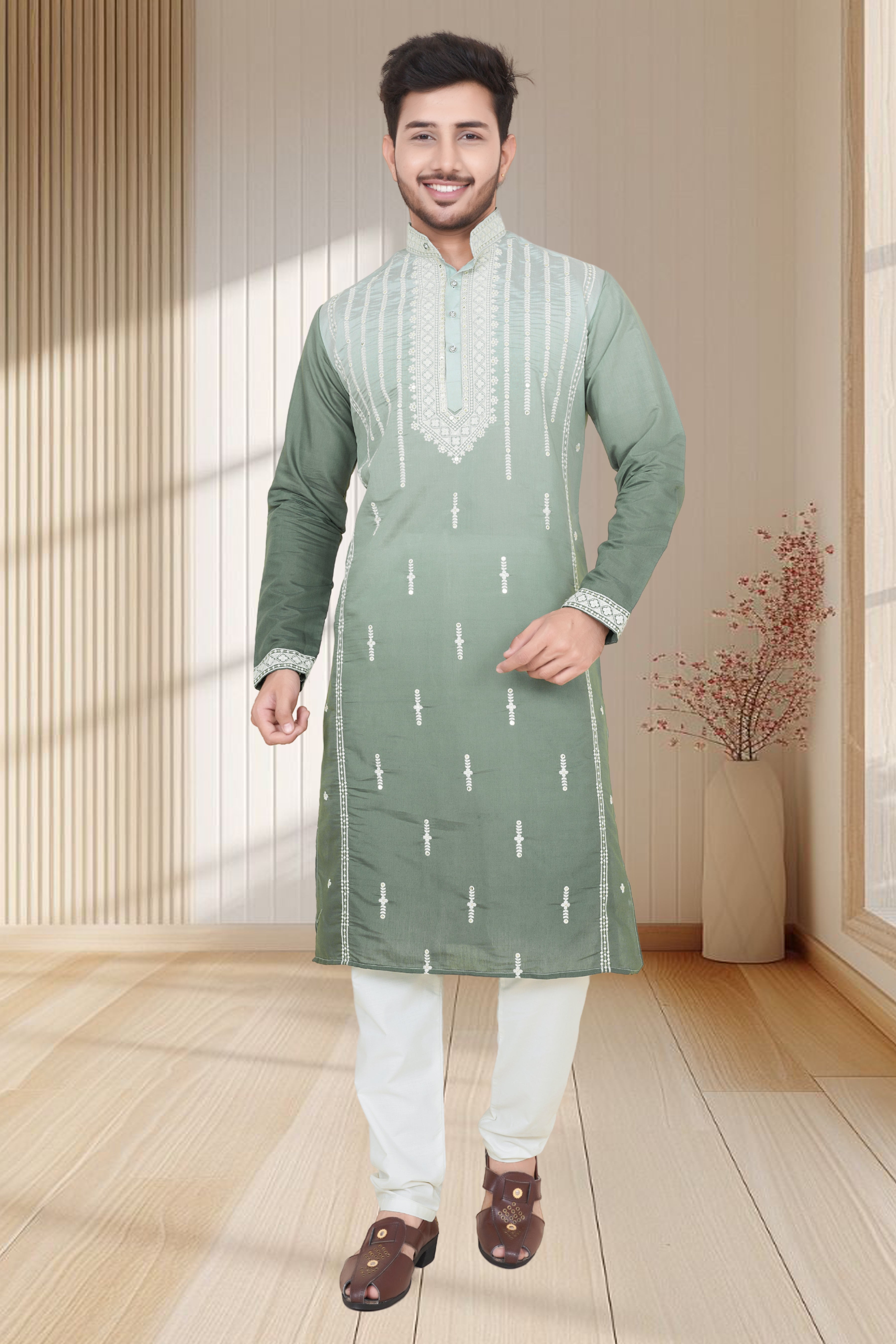 EMBROIDERED & SEQUIN KURTA