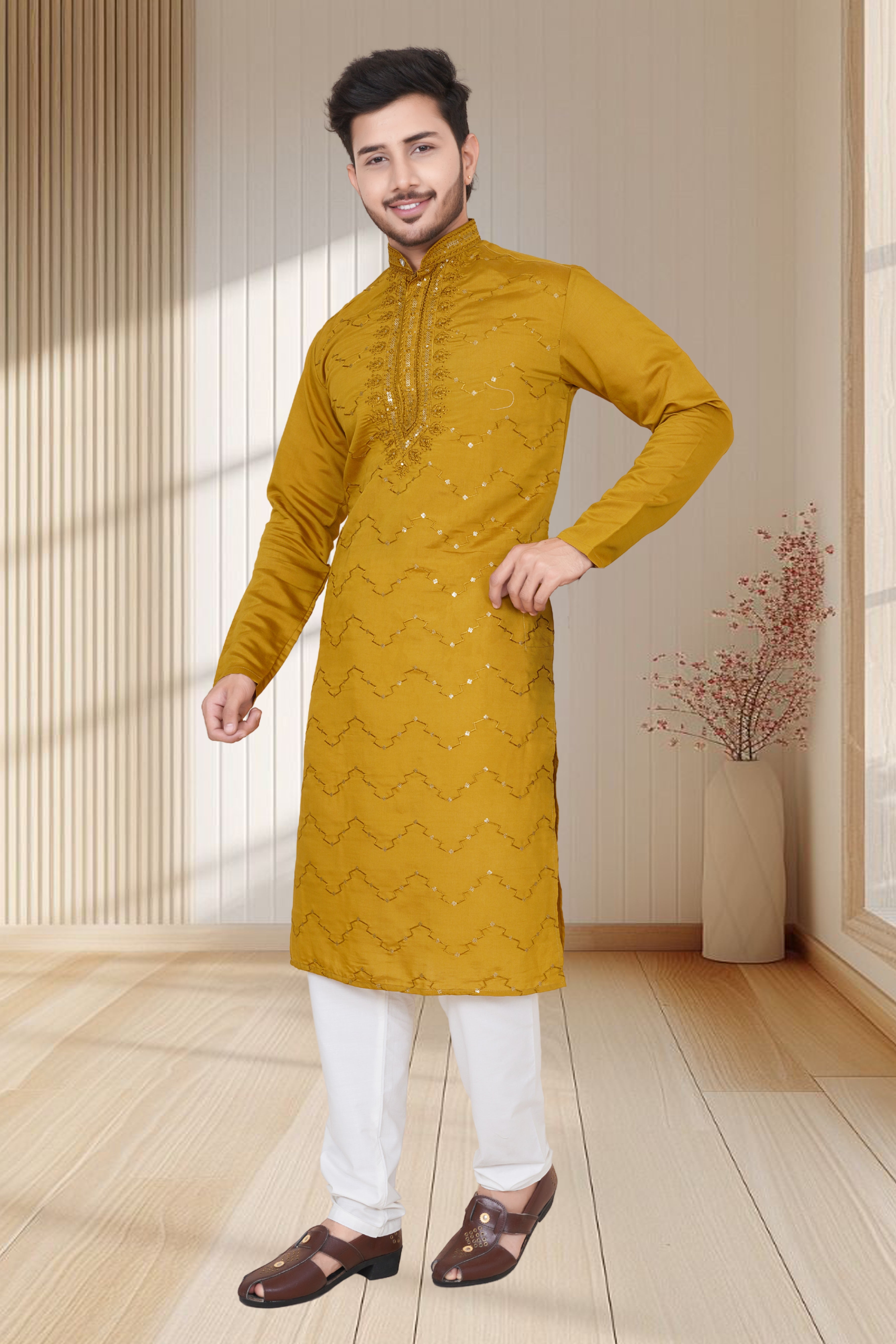 EMBROIDERED & SEQUIN KURTA