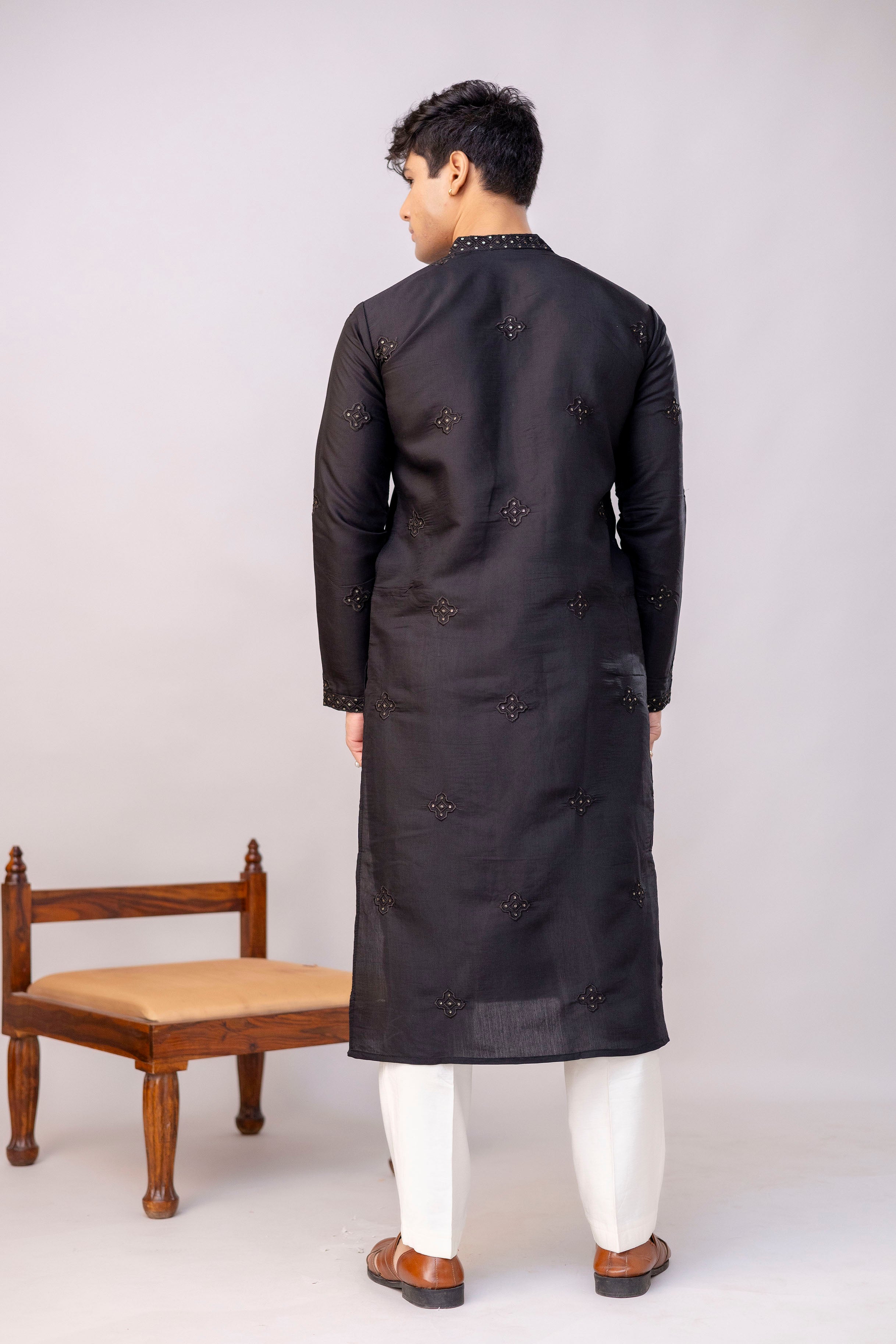Embroidery Silk Kurta For Man