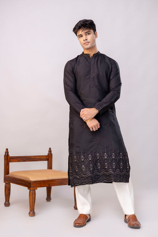 Embroidery Silk Kurta For Man