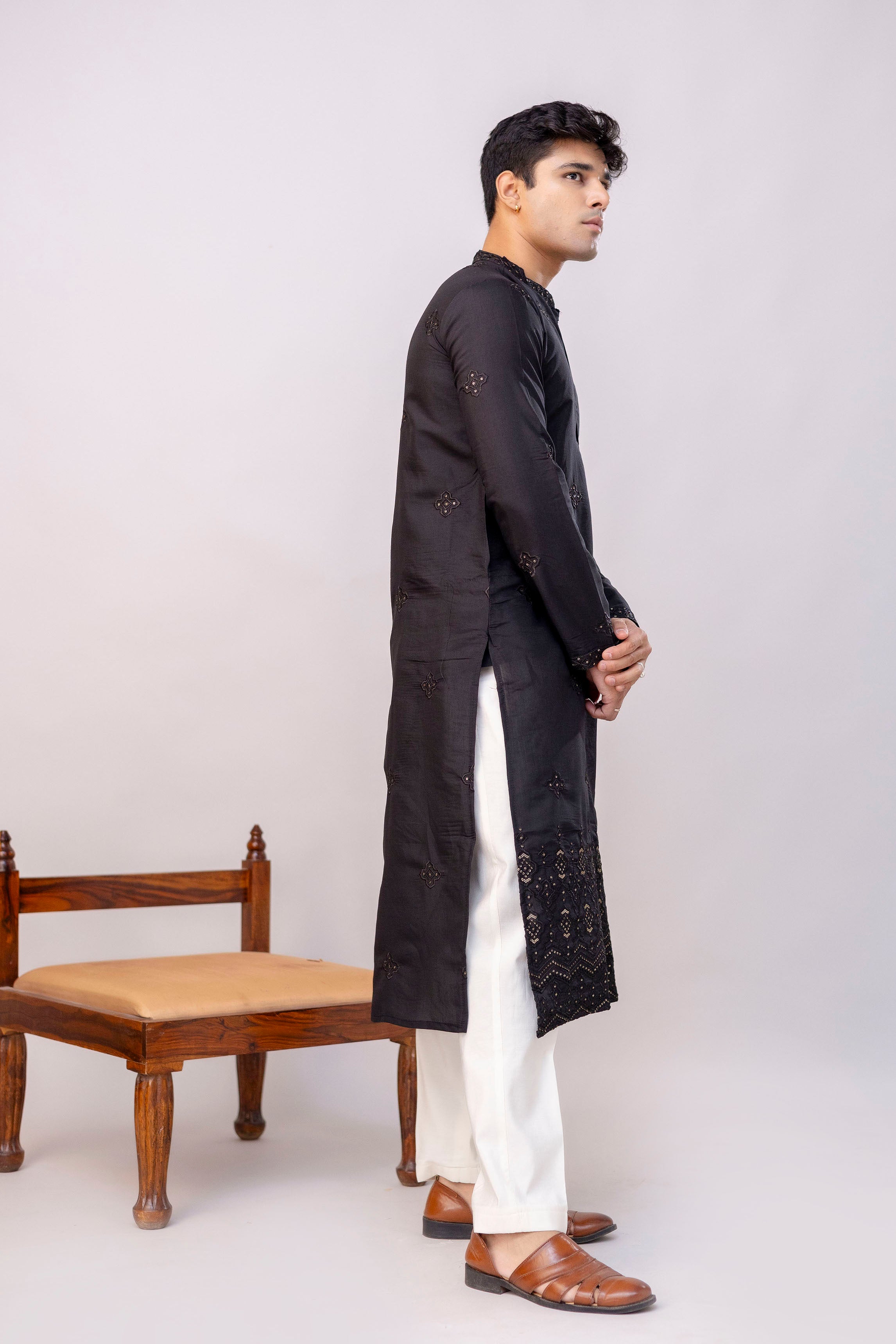 Embroidery Silk Kurta For Man