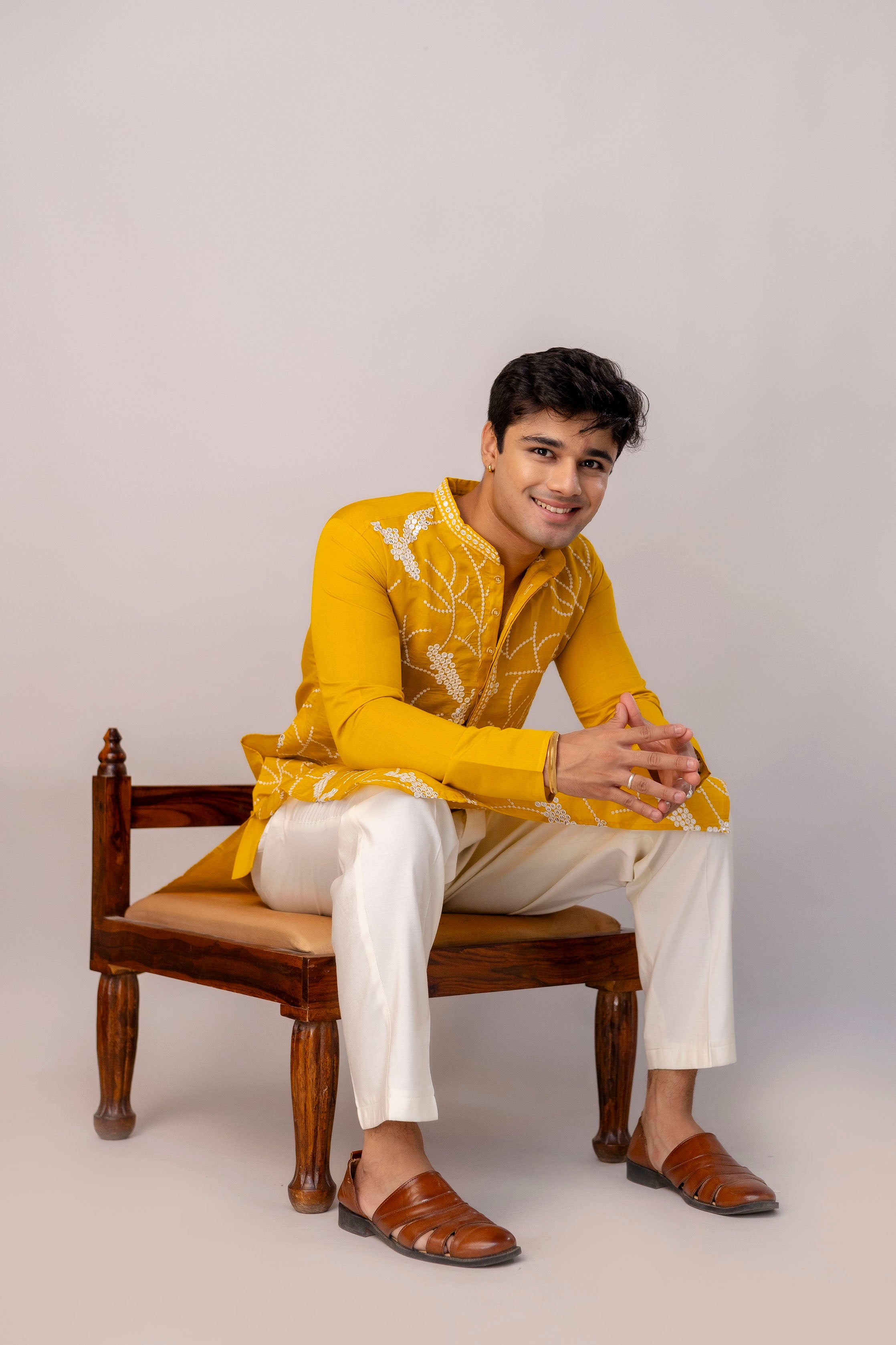 Embroidery Silk Kurta For Man