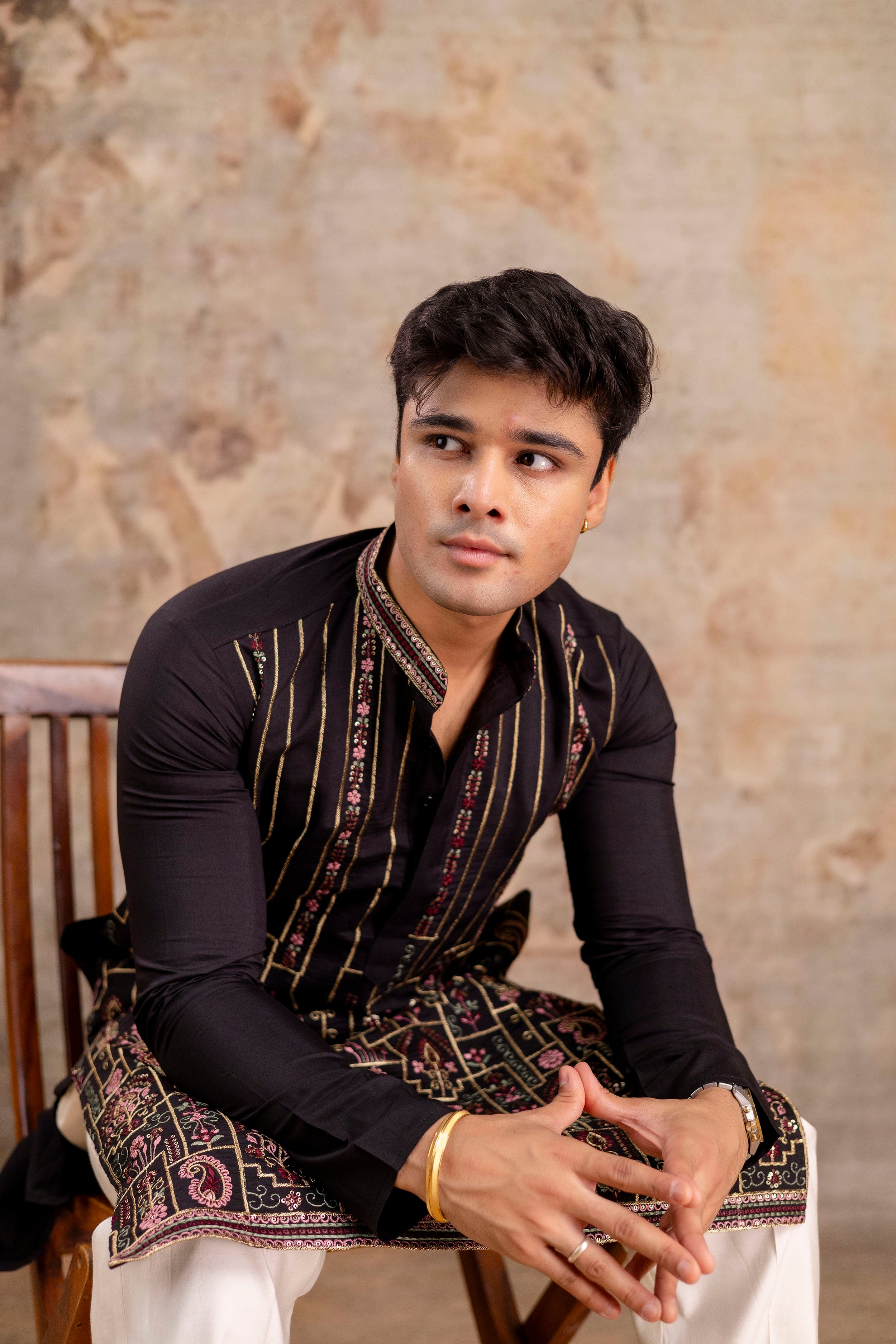Embroidery Silk Kurta For Man
