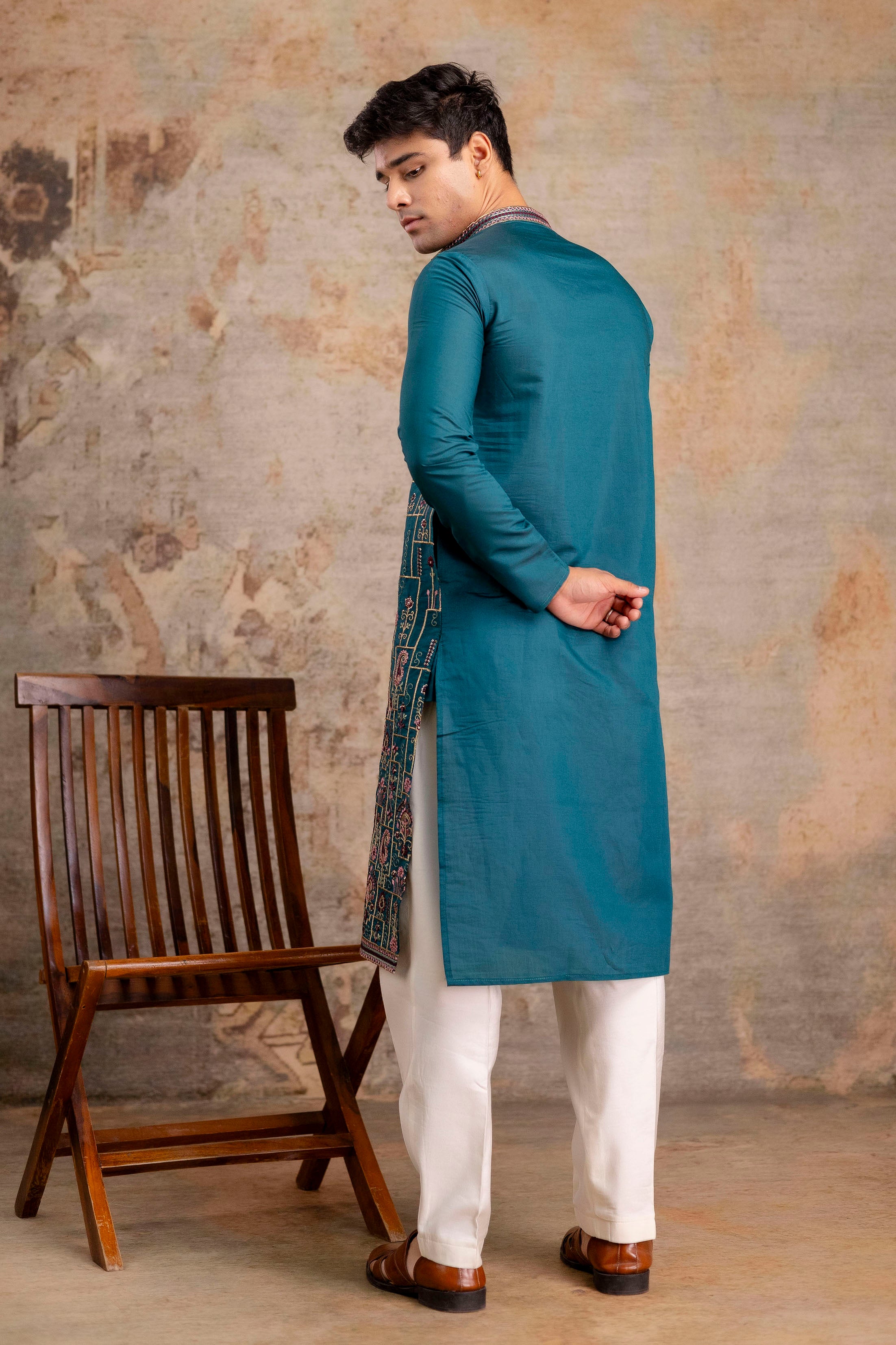 Embroidery Silk Kurta For Man