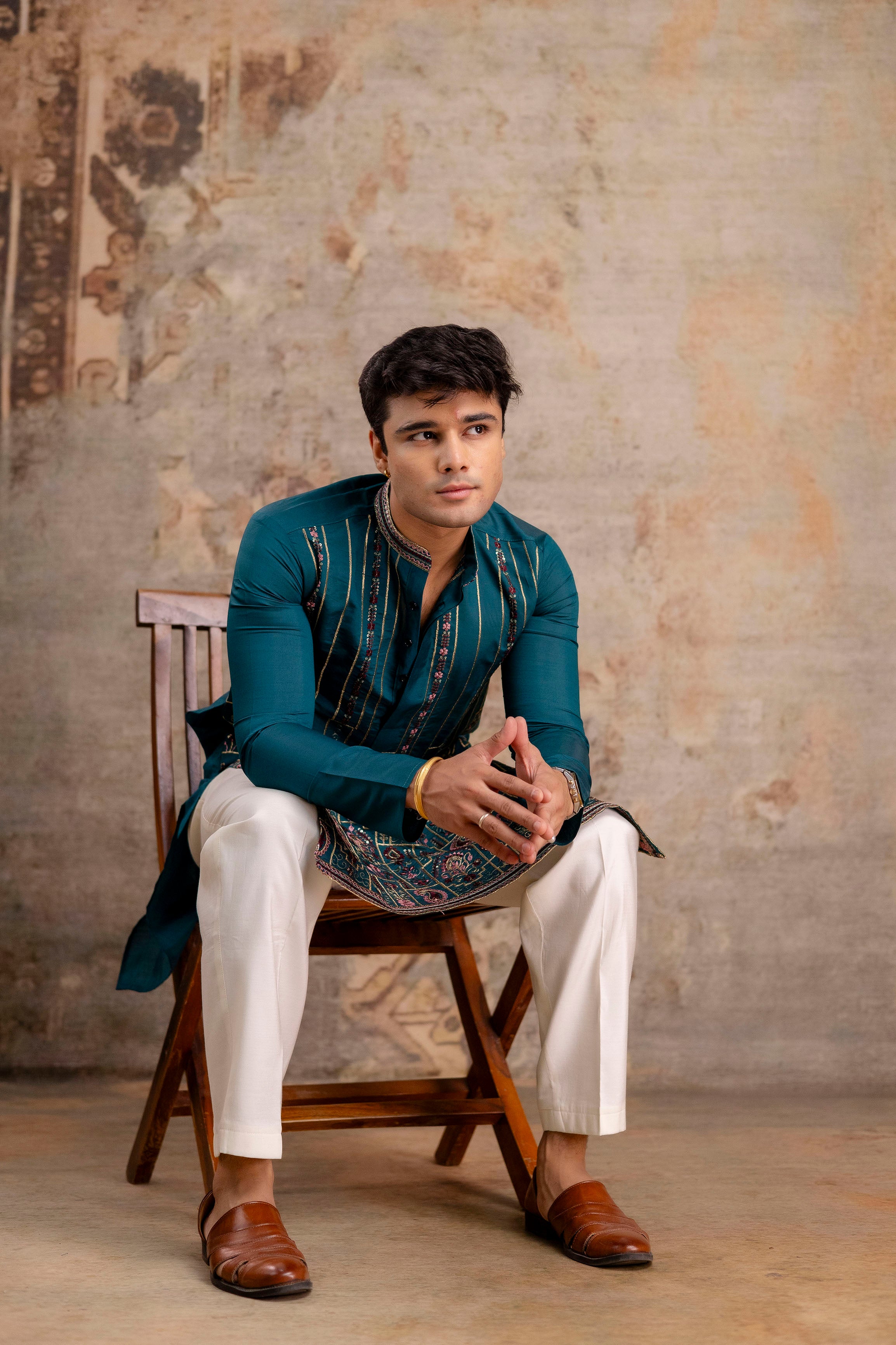 Embroidery Silk Kurta For Man
