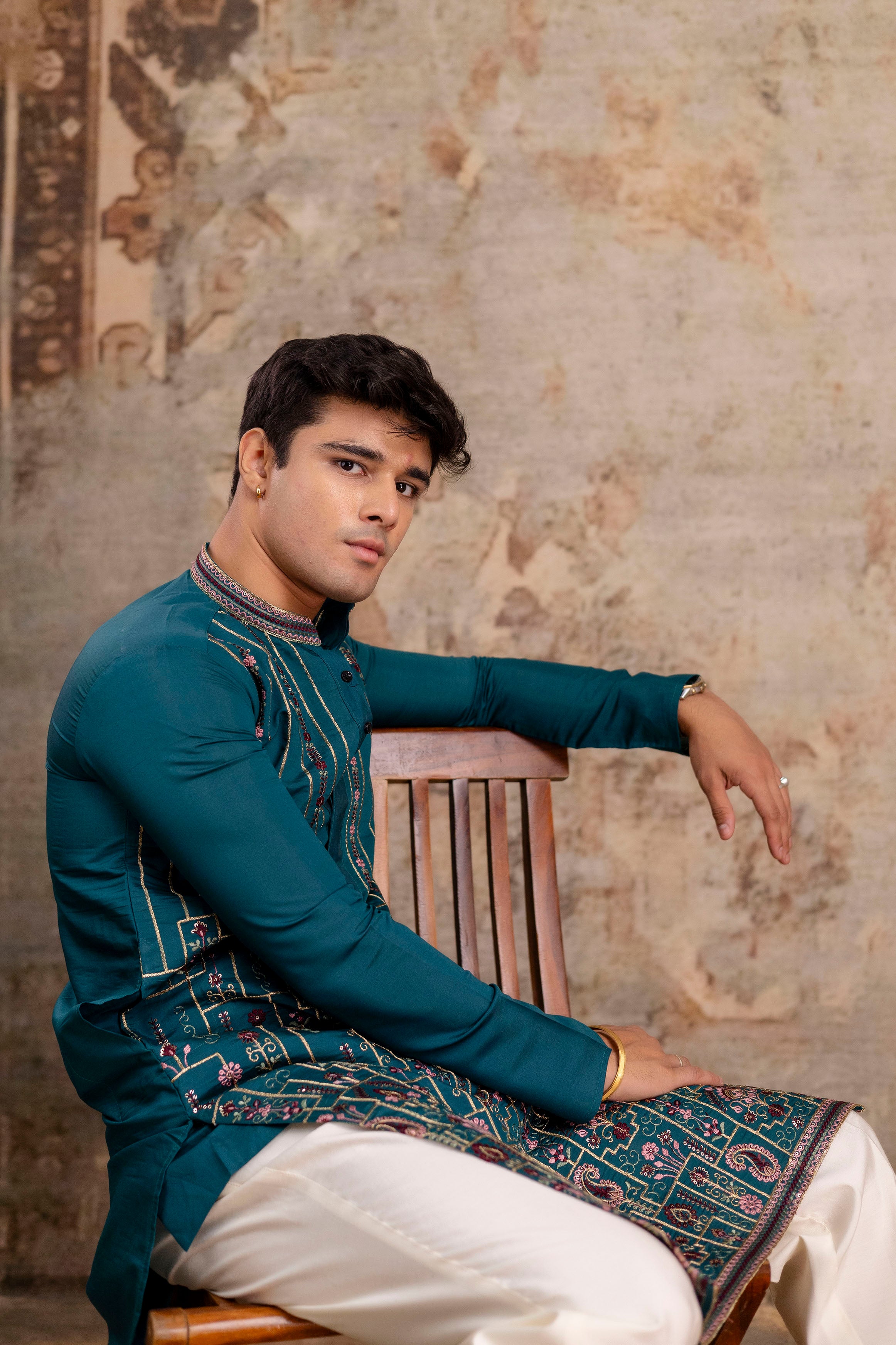 Embroidery Silk Kurta For Man