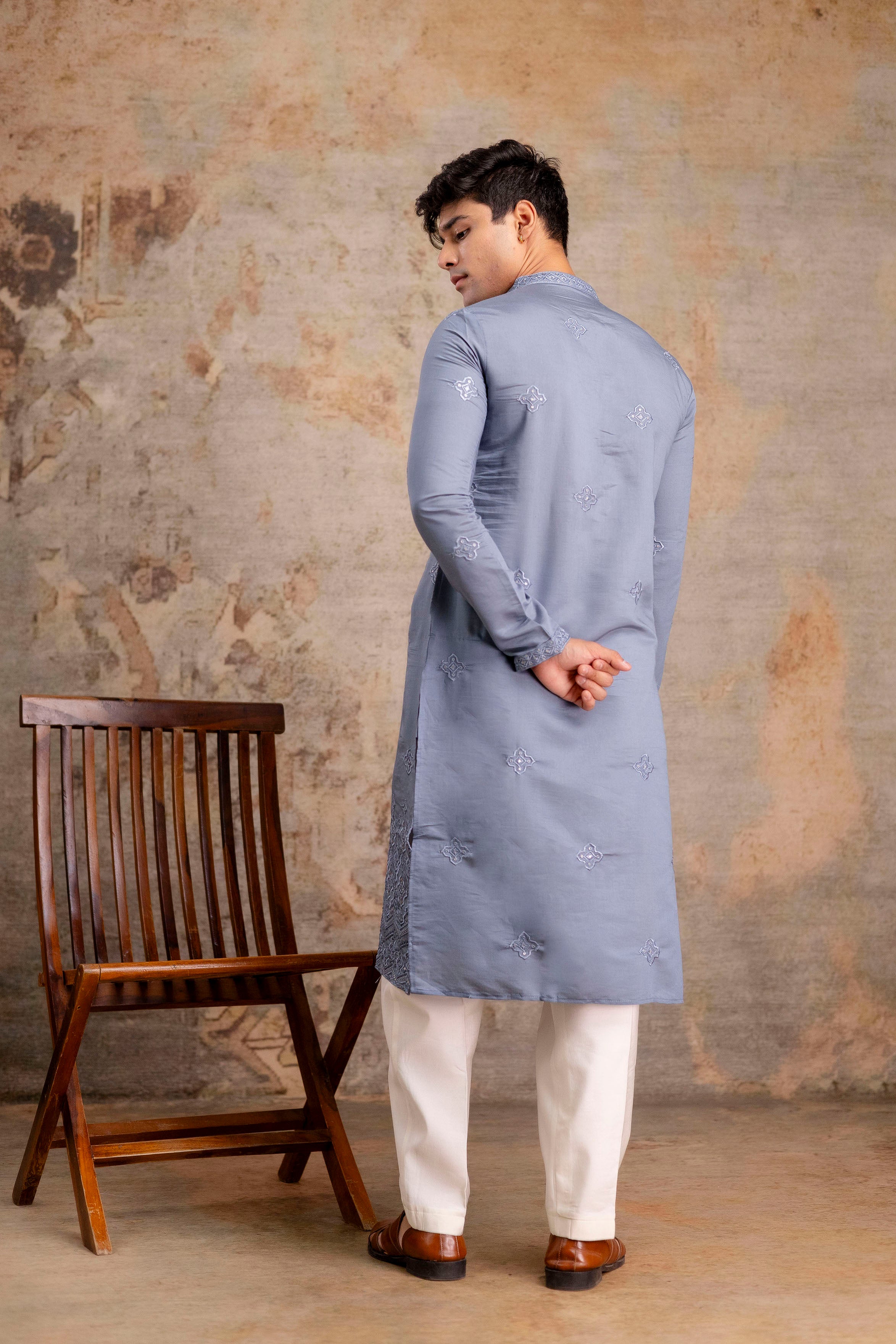 Embroidery Silk Kurta For Man