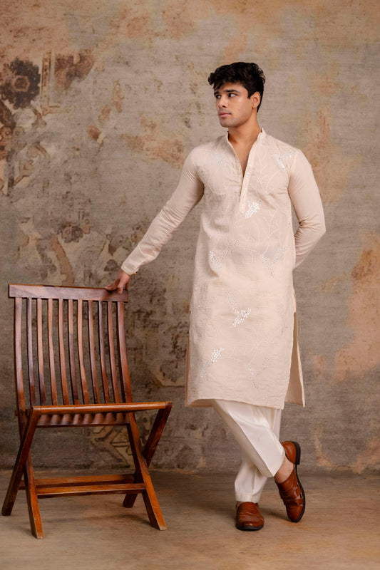 Embroidery Silk Kurta For Man