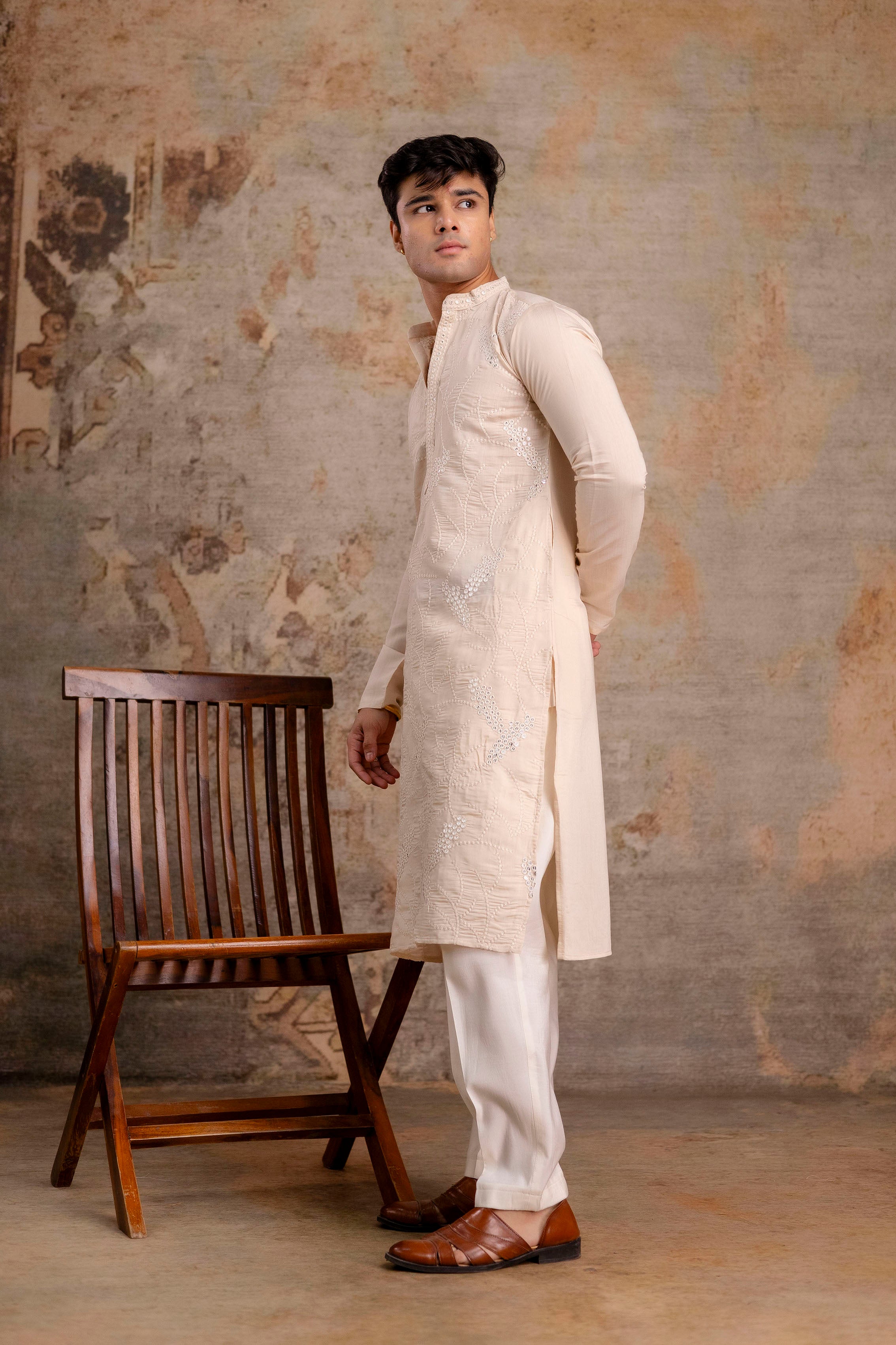 Embroidery Silk Kurta For Man
