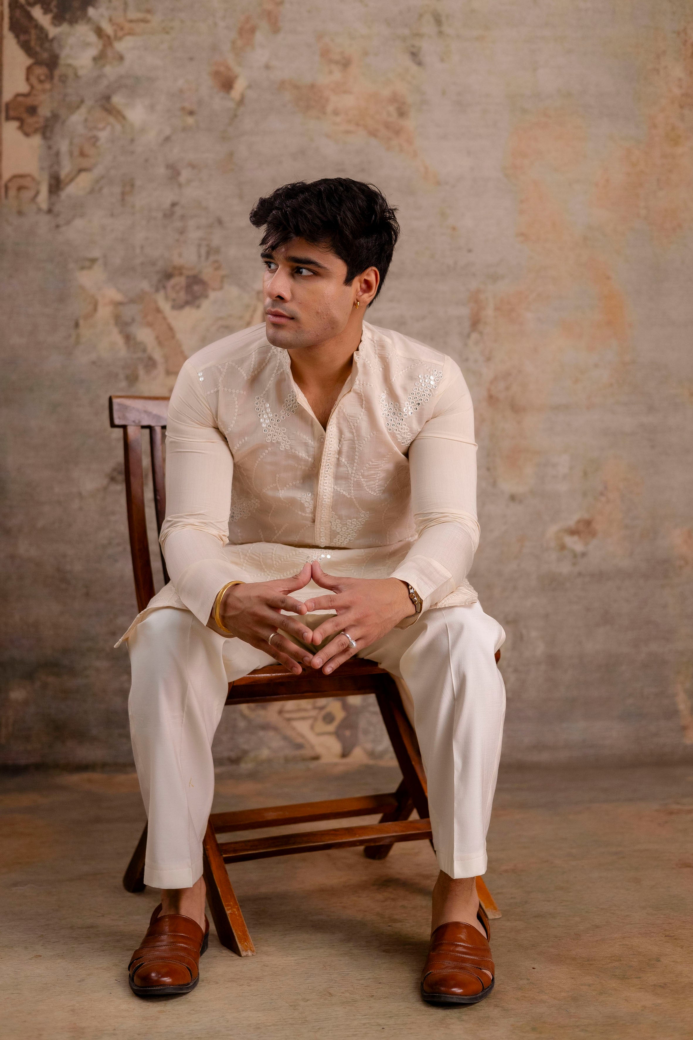 Embroidery Silk Kurta For Man