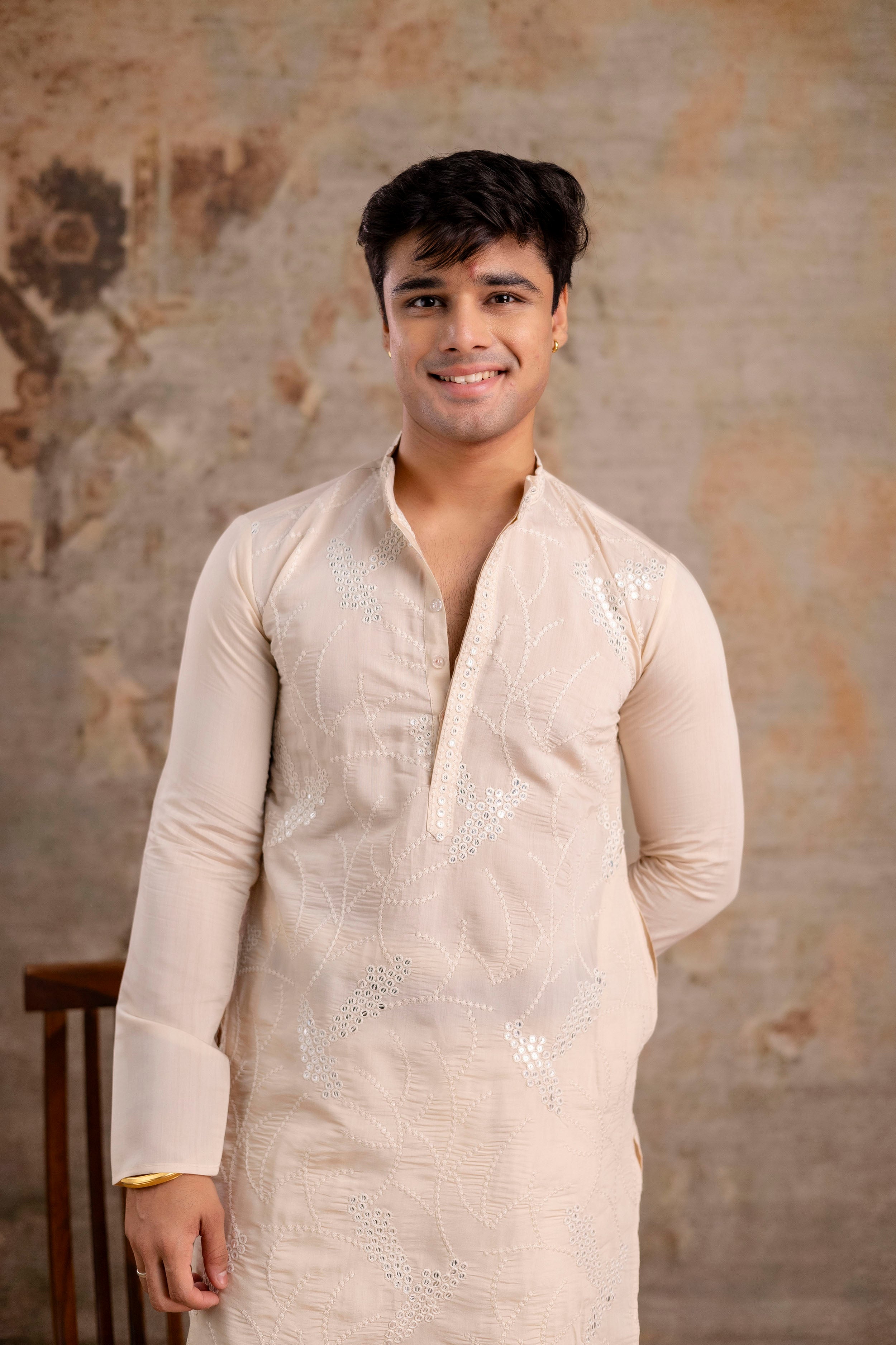 Embroidery Silk Kurta For Man