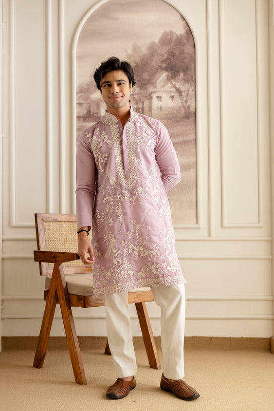 Embroidery Silk Kurta For Man