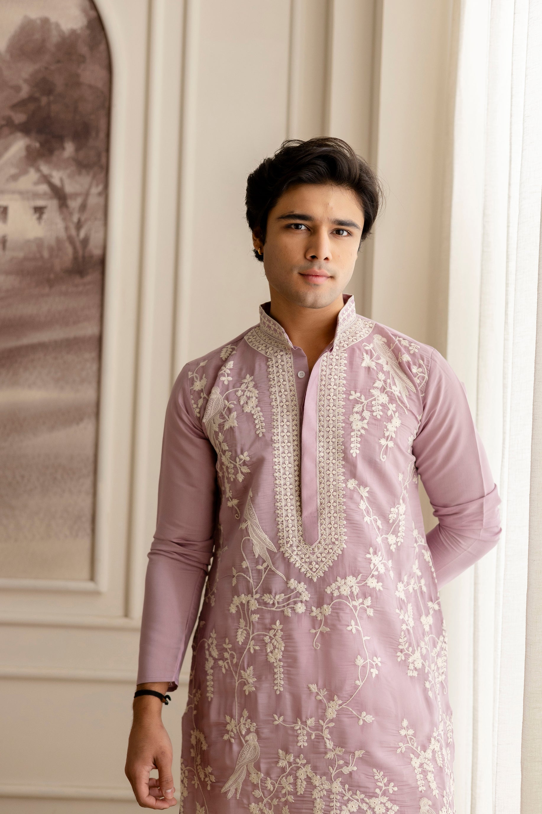 Embroidery Silk Kurta For Man