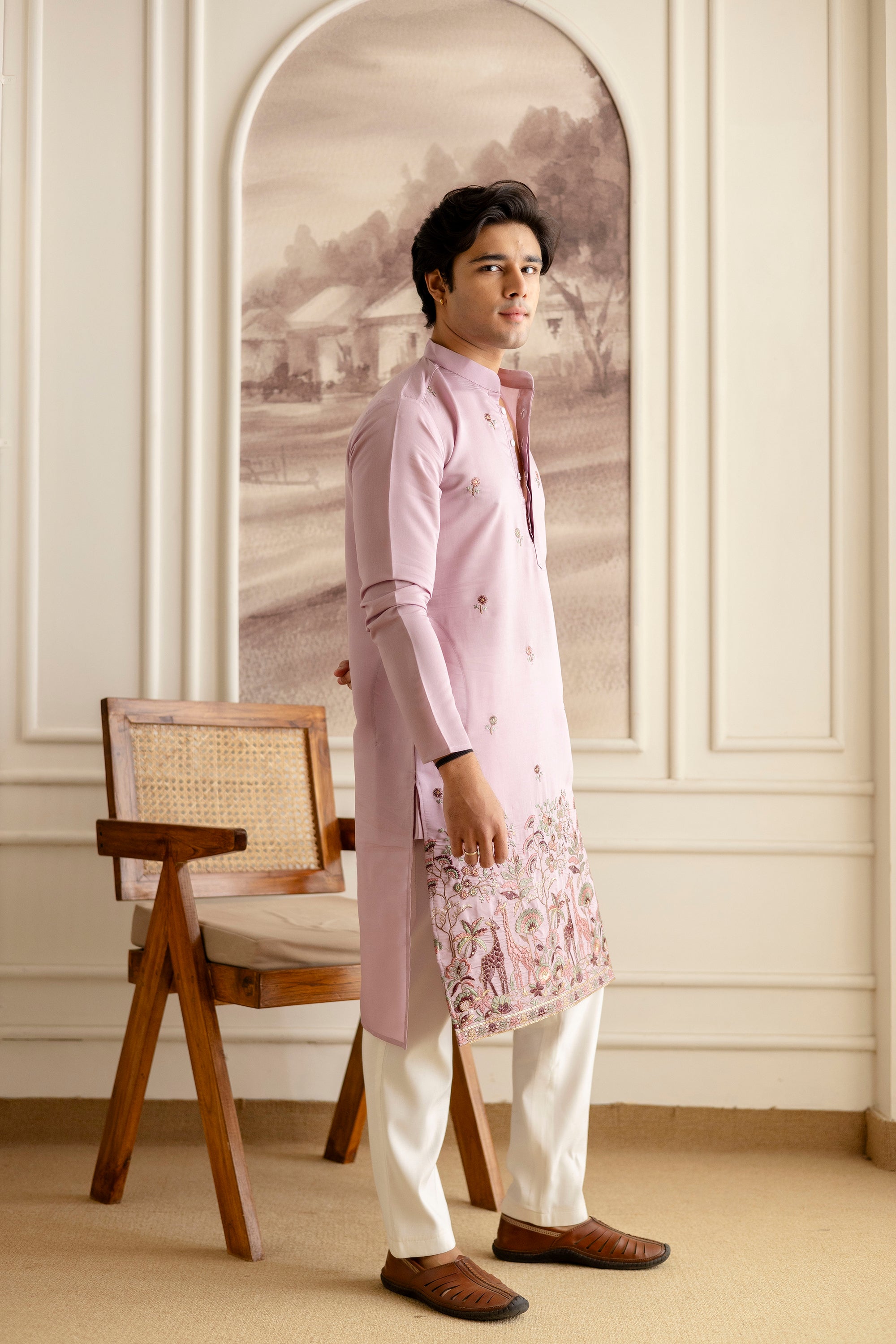 Embroidery Silk Kurta For Man