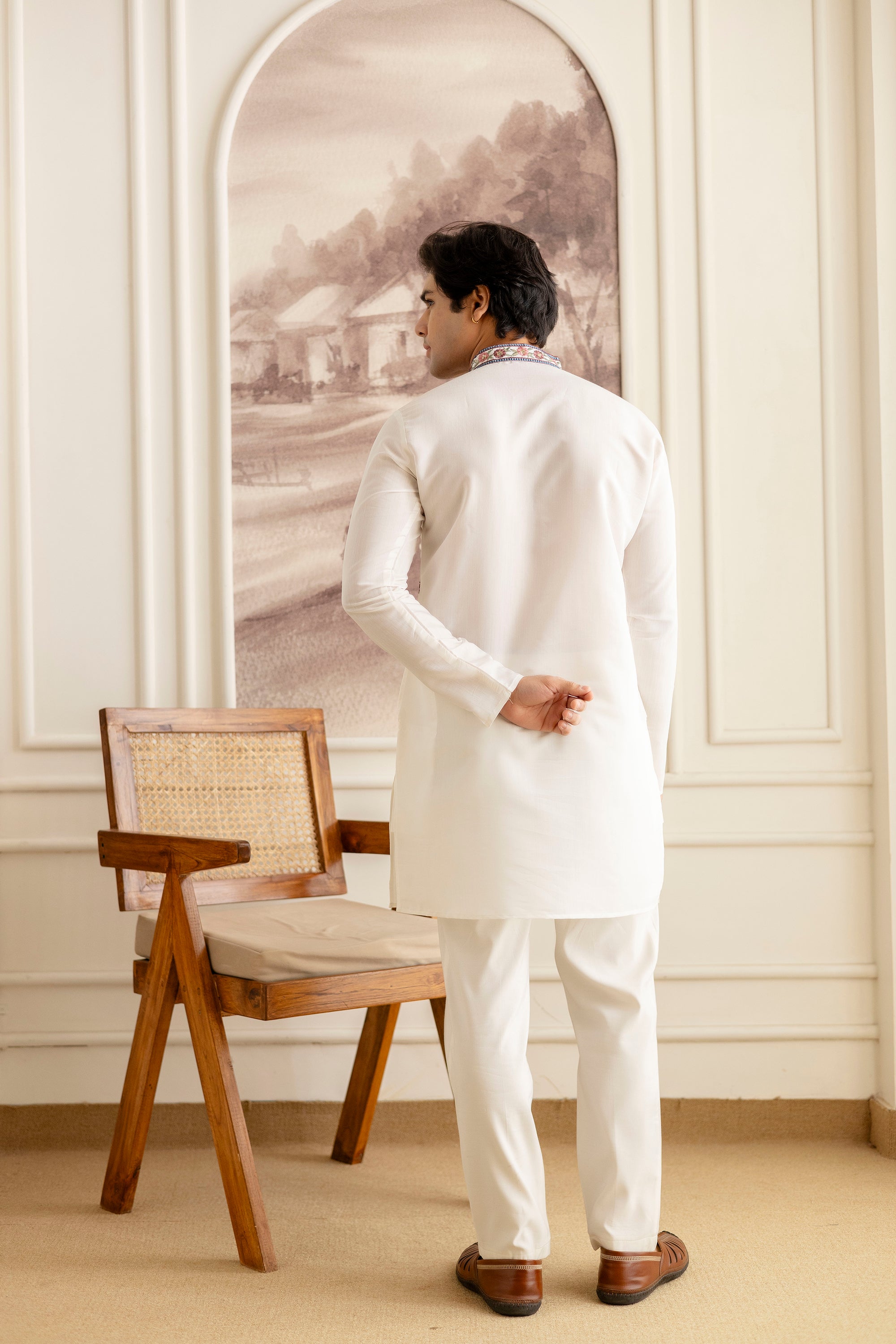 Embroidery Silk Kurta For Man