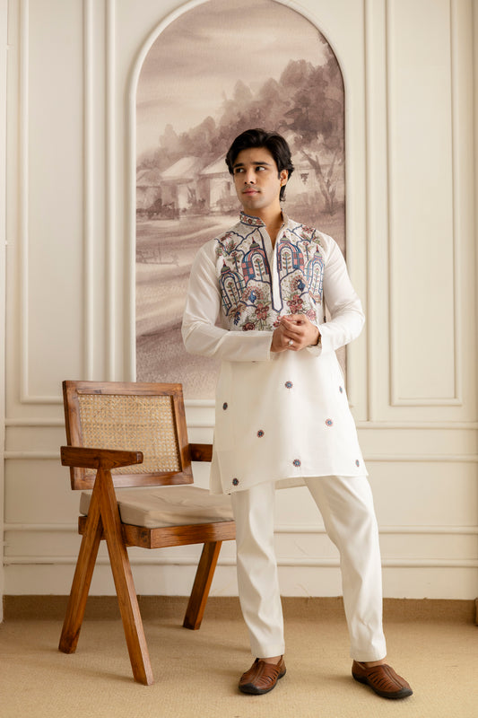 Embroidery Silk Kurta For Man