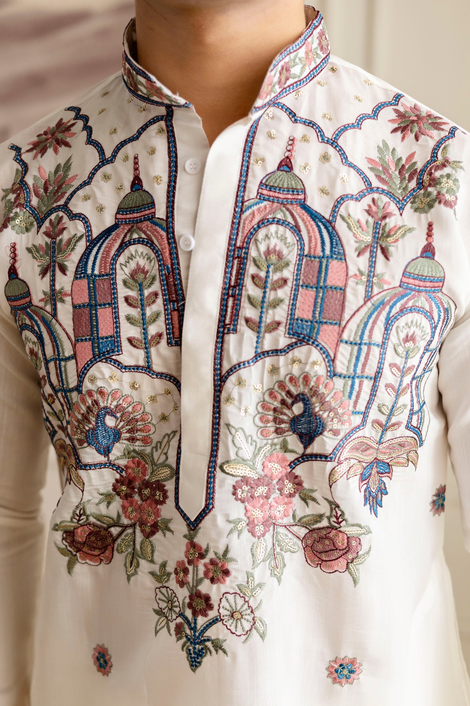 Embroidery Silk Kurta For Man