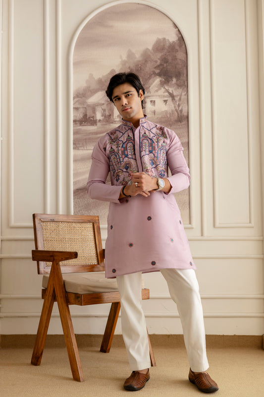 Embroidery Silk Kurta For Man
