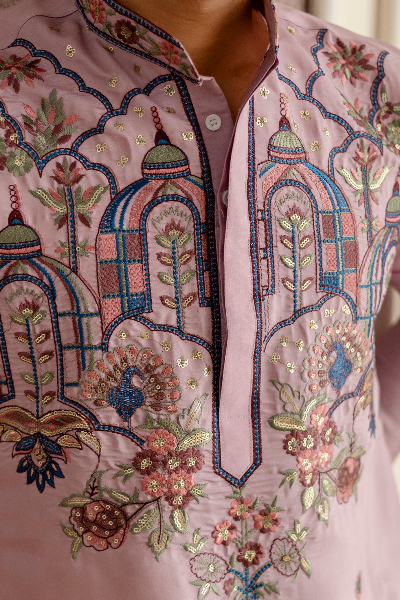 Embroidery Silk Kurta For Man
