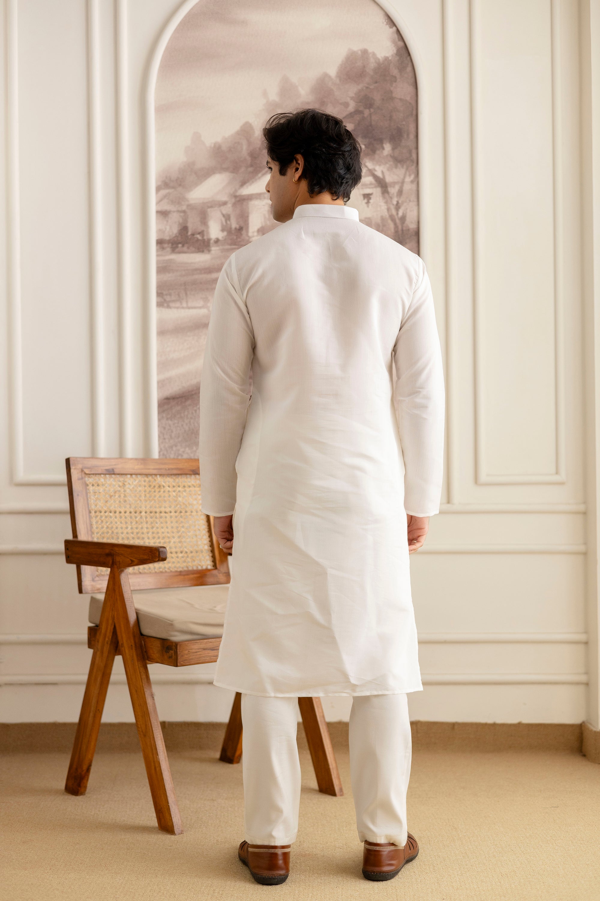 Embroidery Silk Kurta For Man