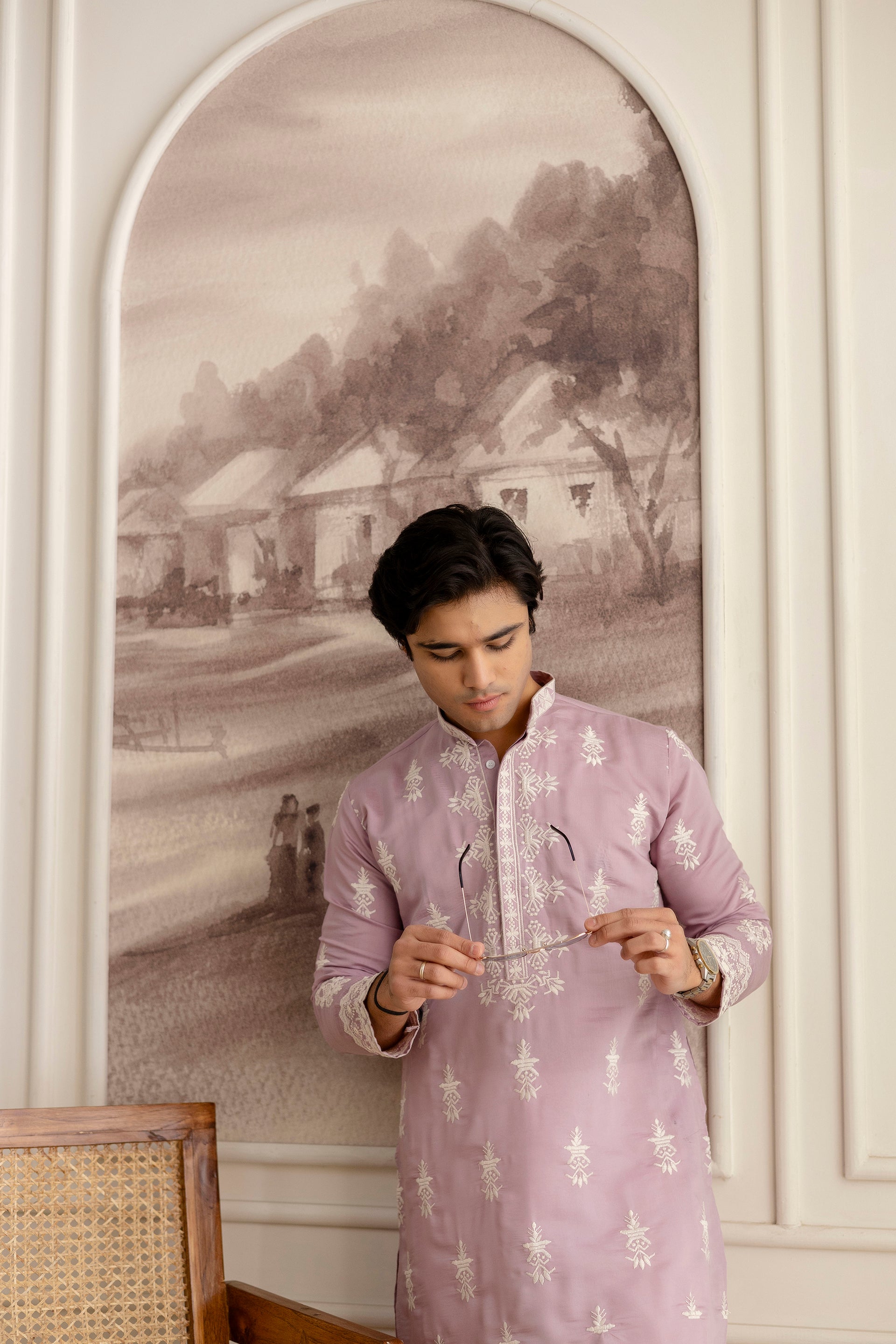 Embroidery Silk Kurta For Man