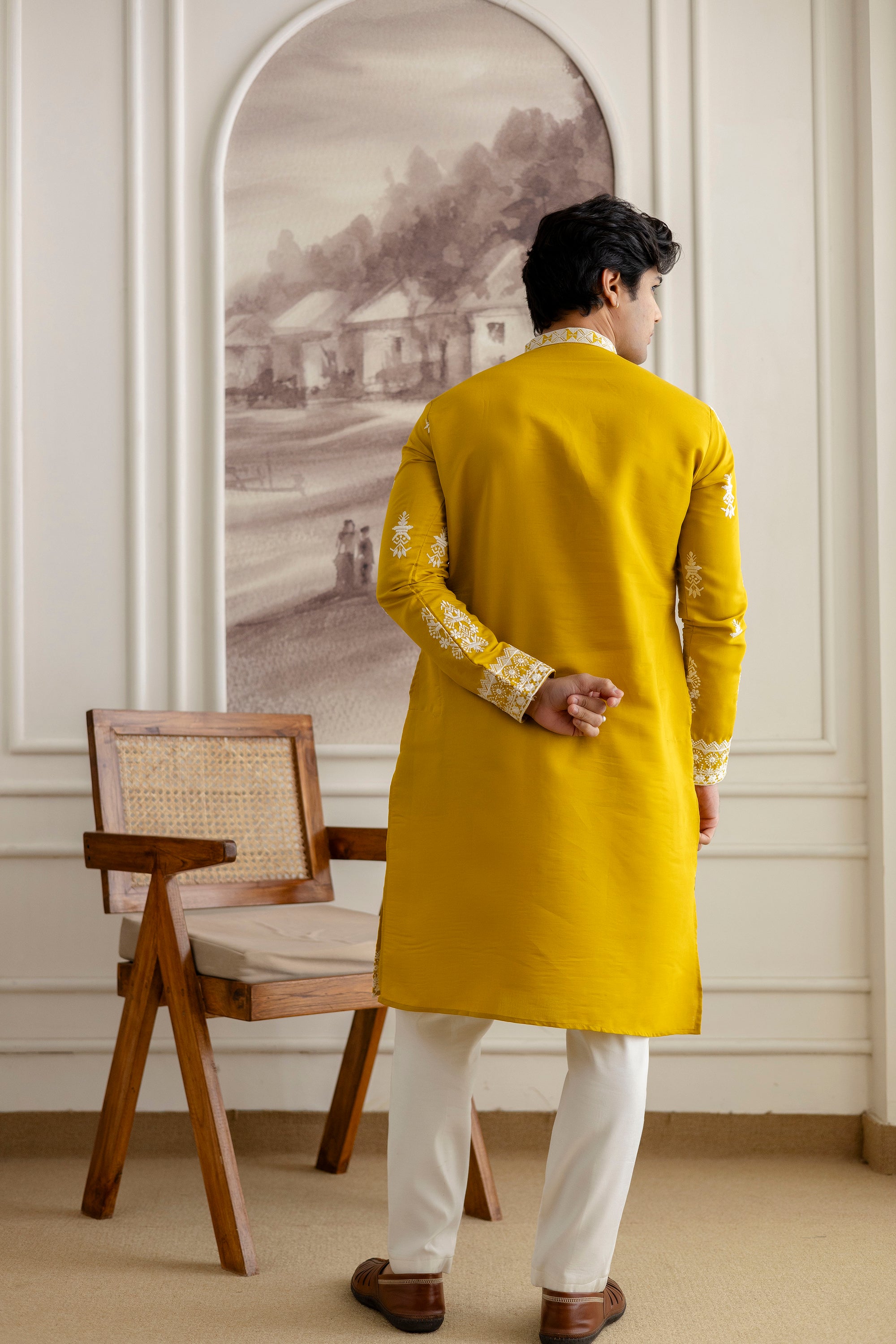 Embroidery Silk Kurta For Man