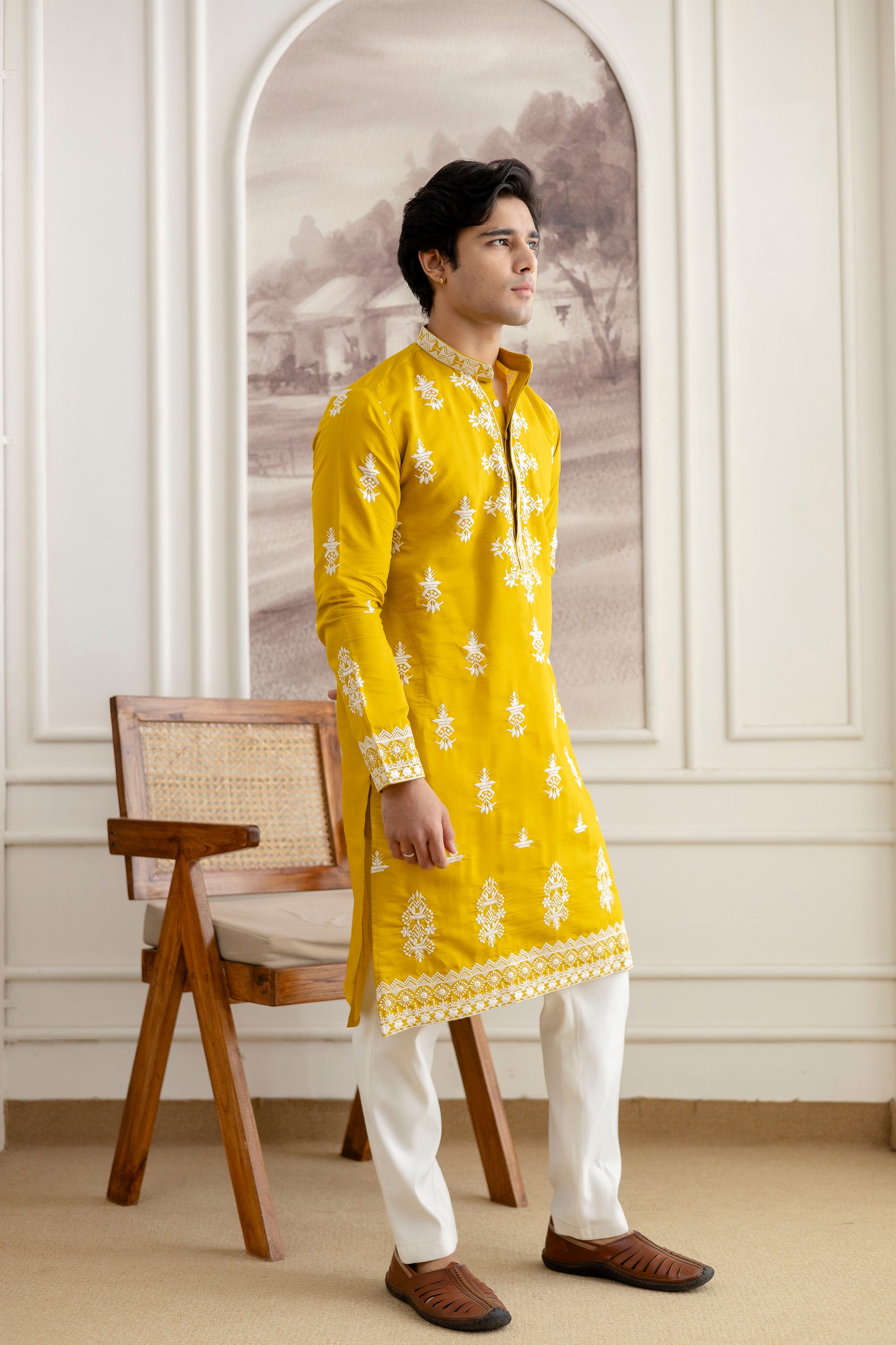 Embroidery Silk Kurta For Man