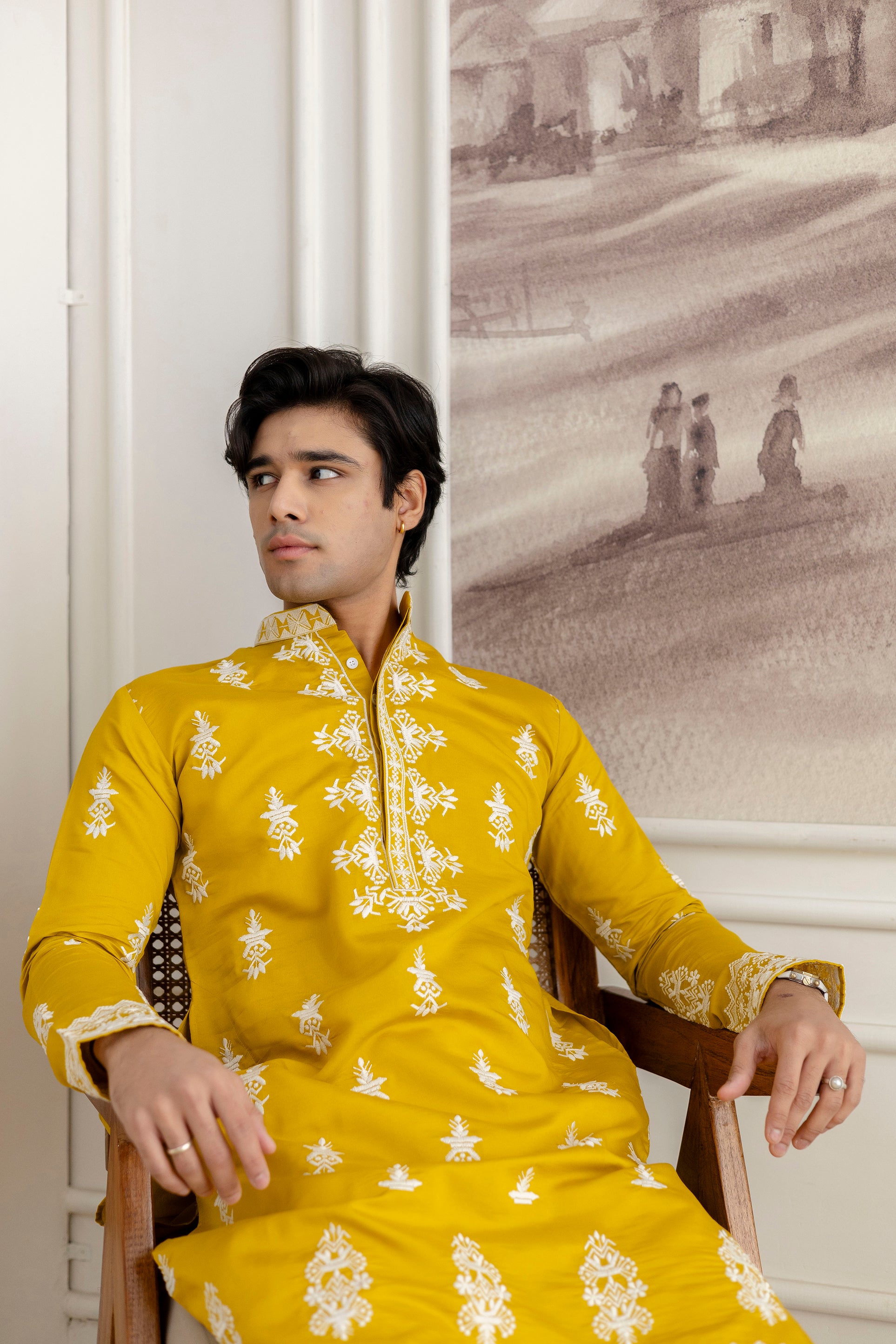 Embroidery Silk Kurta For Man