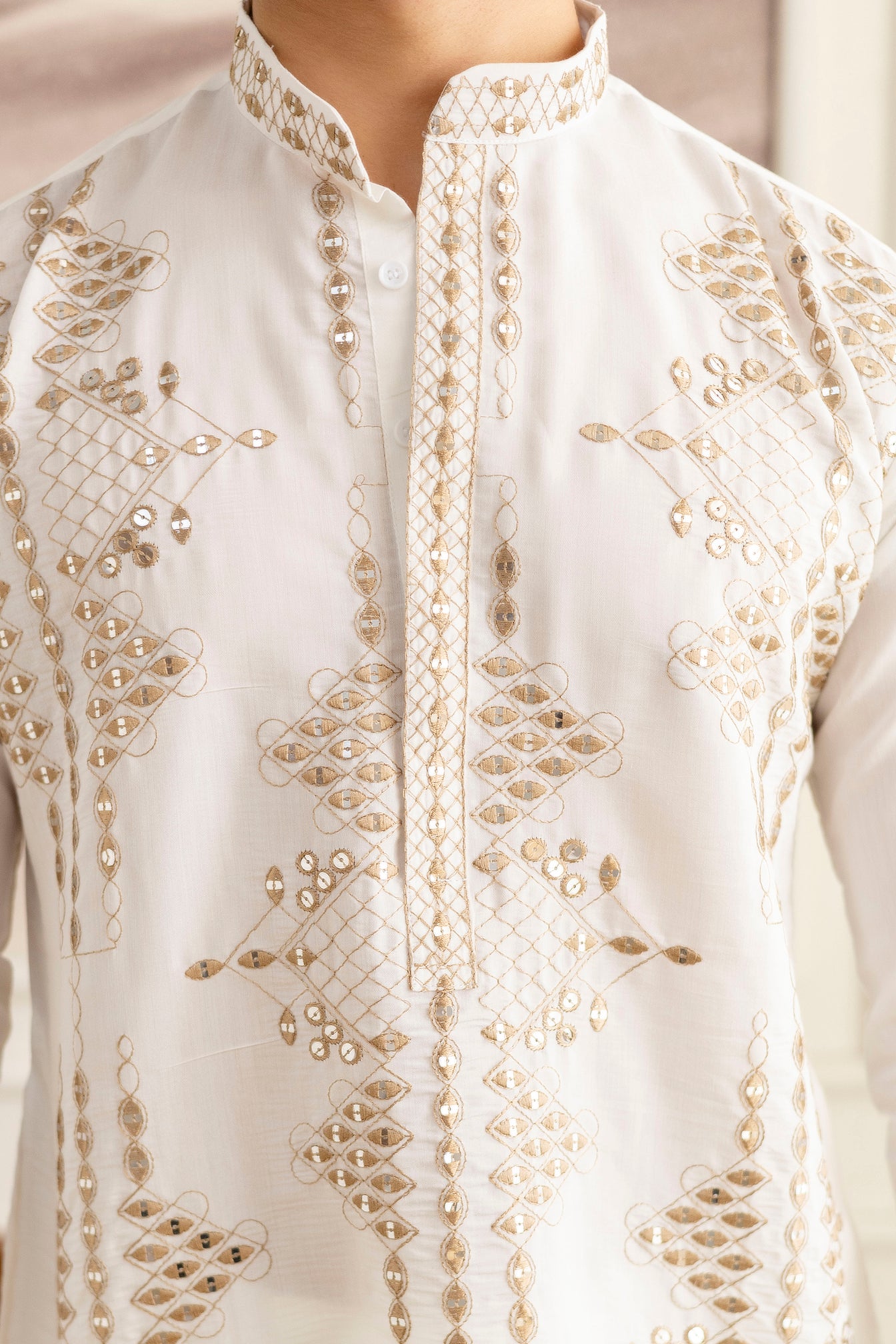 Embroidery Silk Kurta For Man With Dupatta