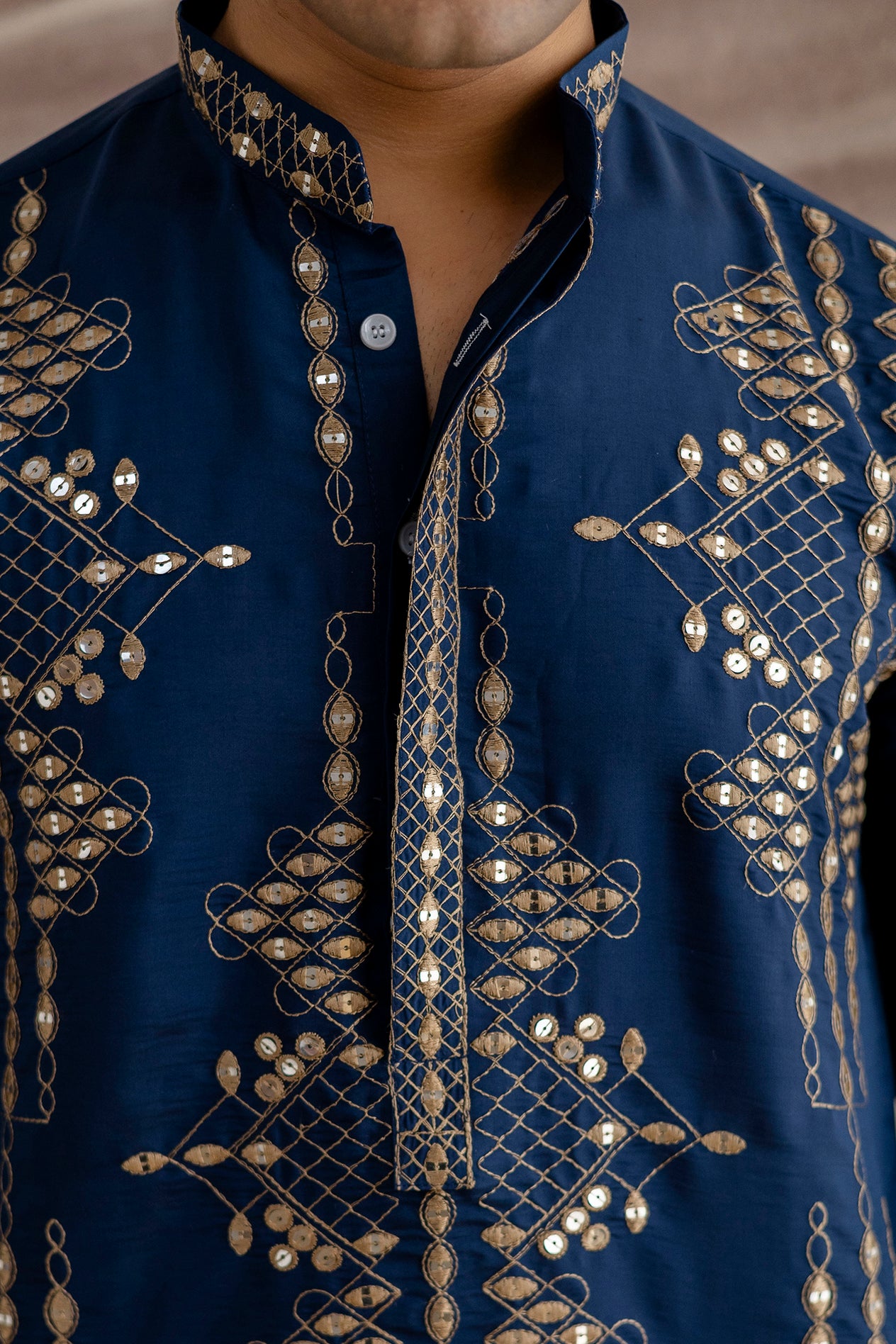 Embroidery Silk Kurta For Man With Dupatta