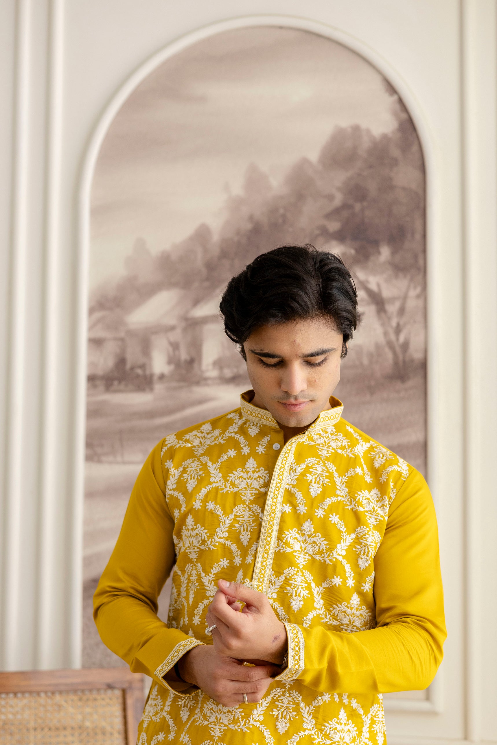 Embroidery Silk Kurta For Man