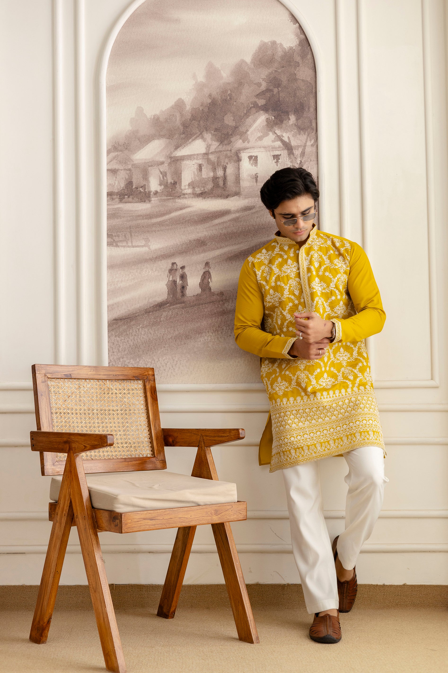 Embroidery Silk Kurta For Man