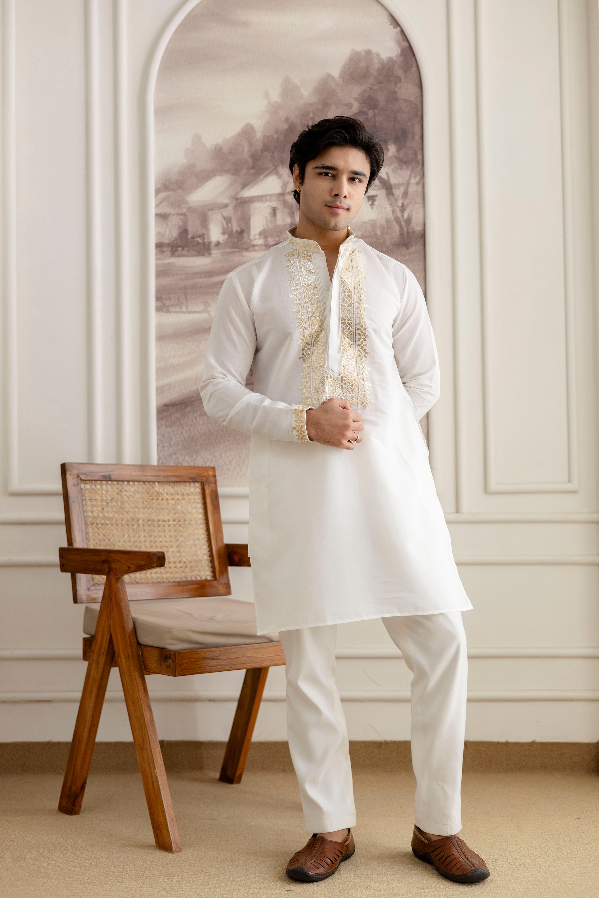 Embroidery  And Foil work  Kurta For Man