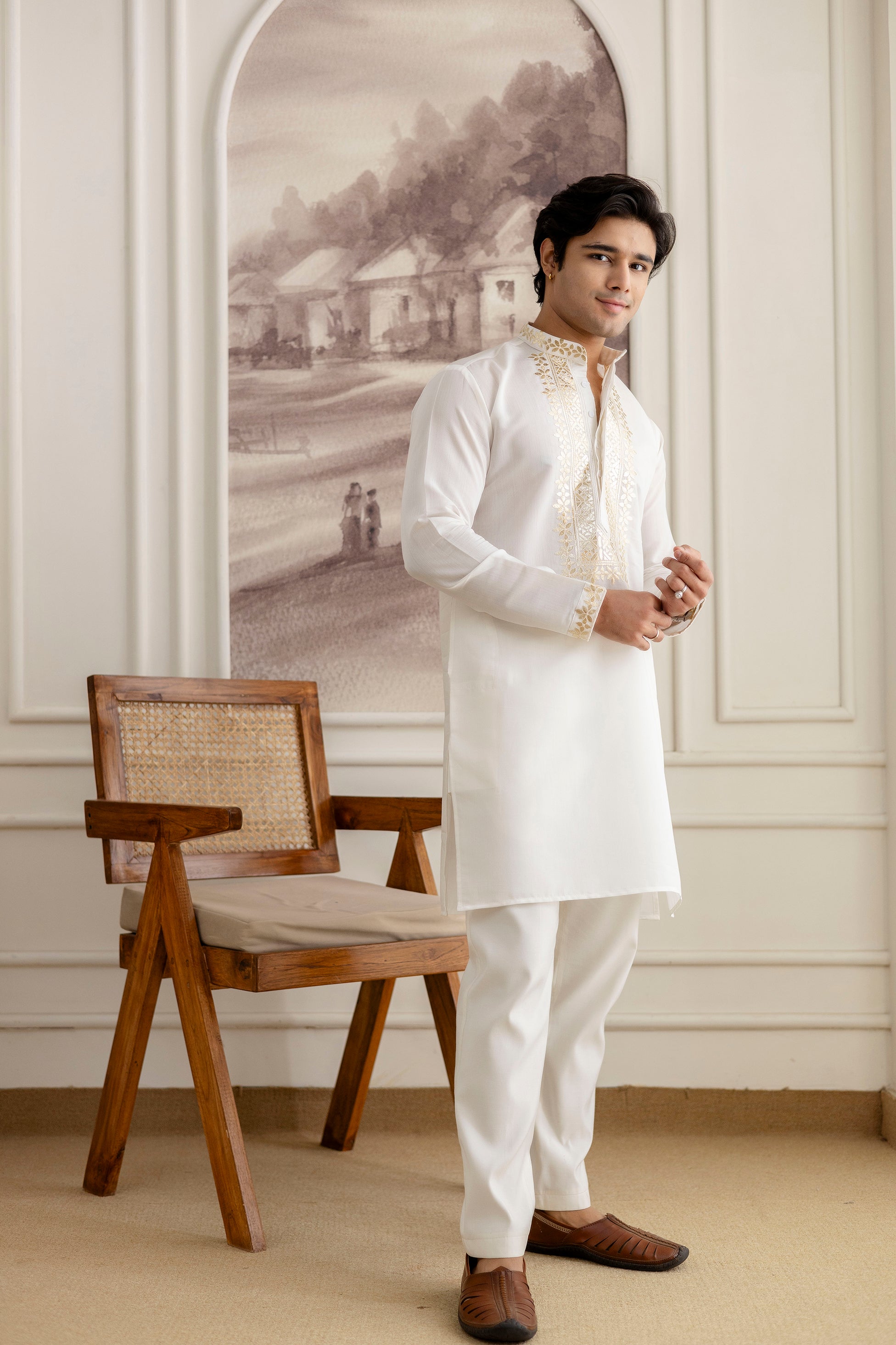 Embroidery  And Foil work  Kurta For Man