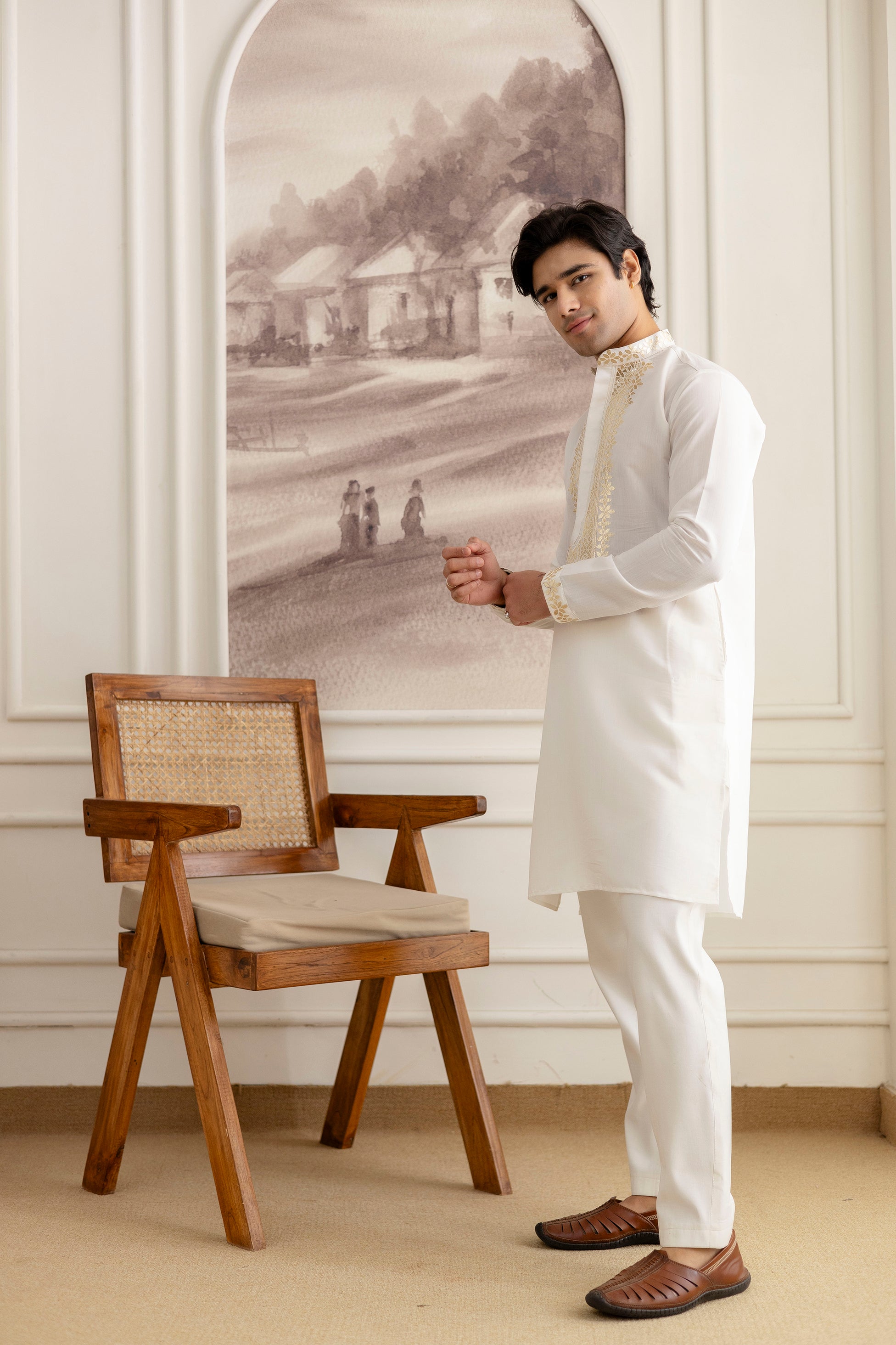 Embroidery  And Foil work  Kurta For Man