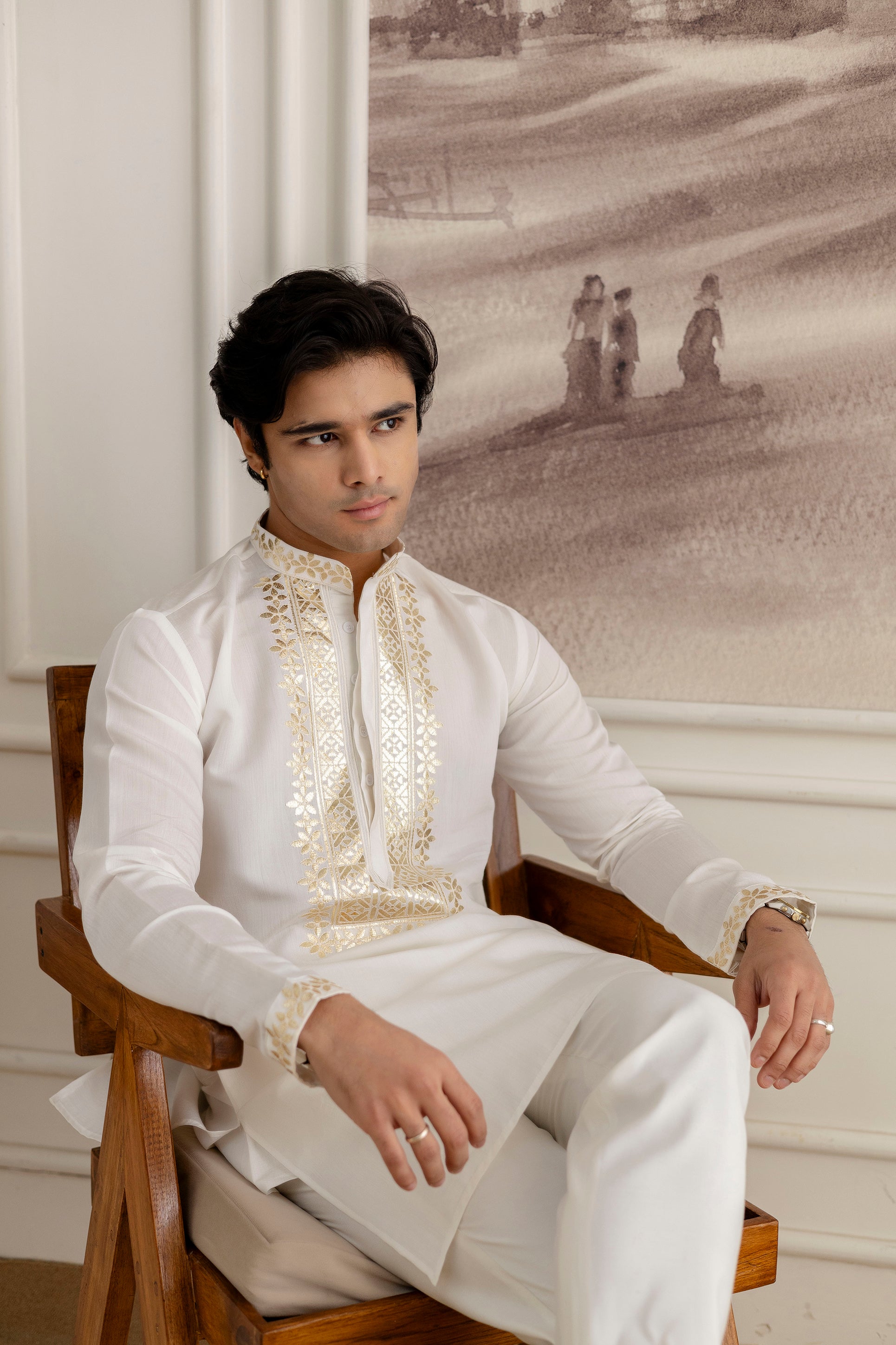 Embroidery  And Foil work  Kurta For Man