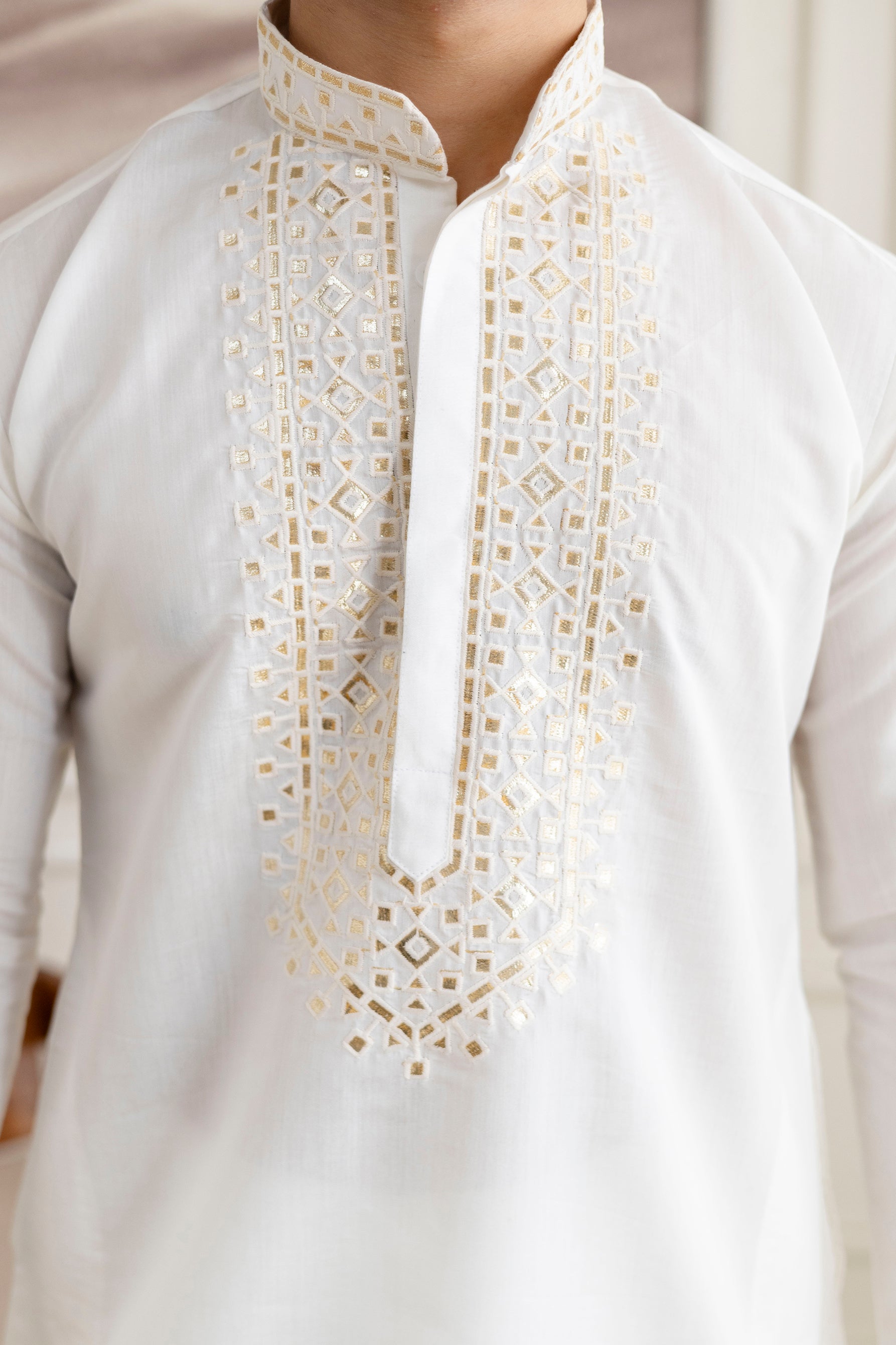 Embroidery And Foil Work Kurta For Man