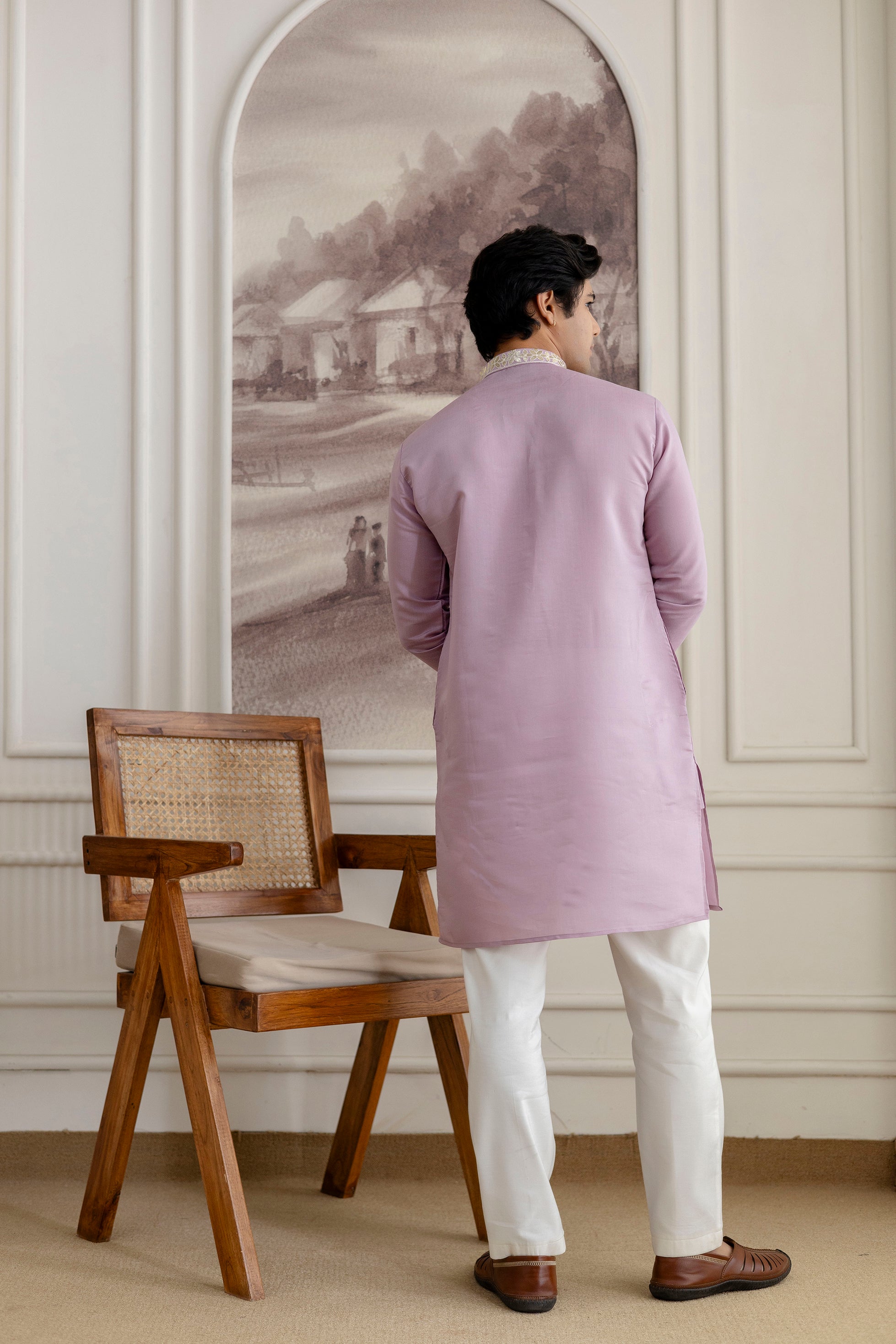 Embroidery And Foil Work Kurta For Man