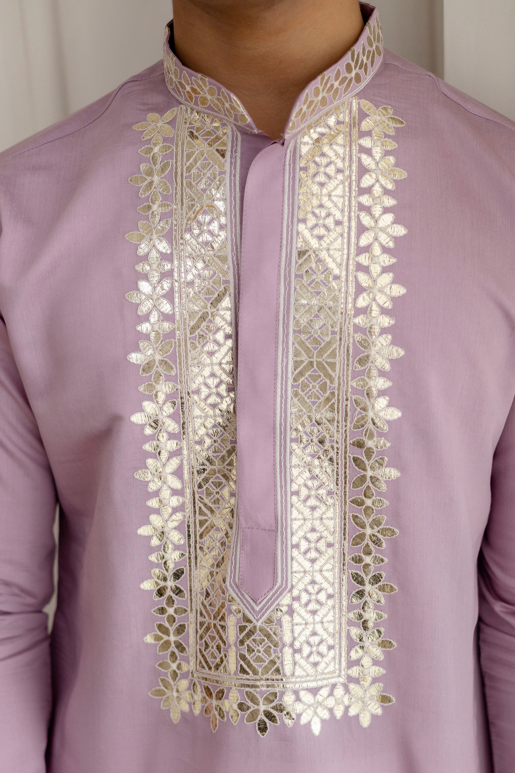 Embroidery And Foil Work Kurta For Man