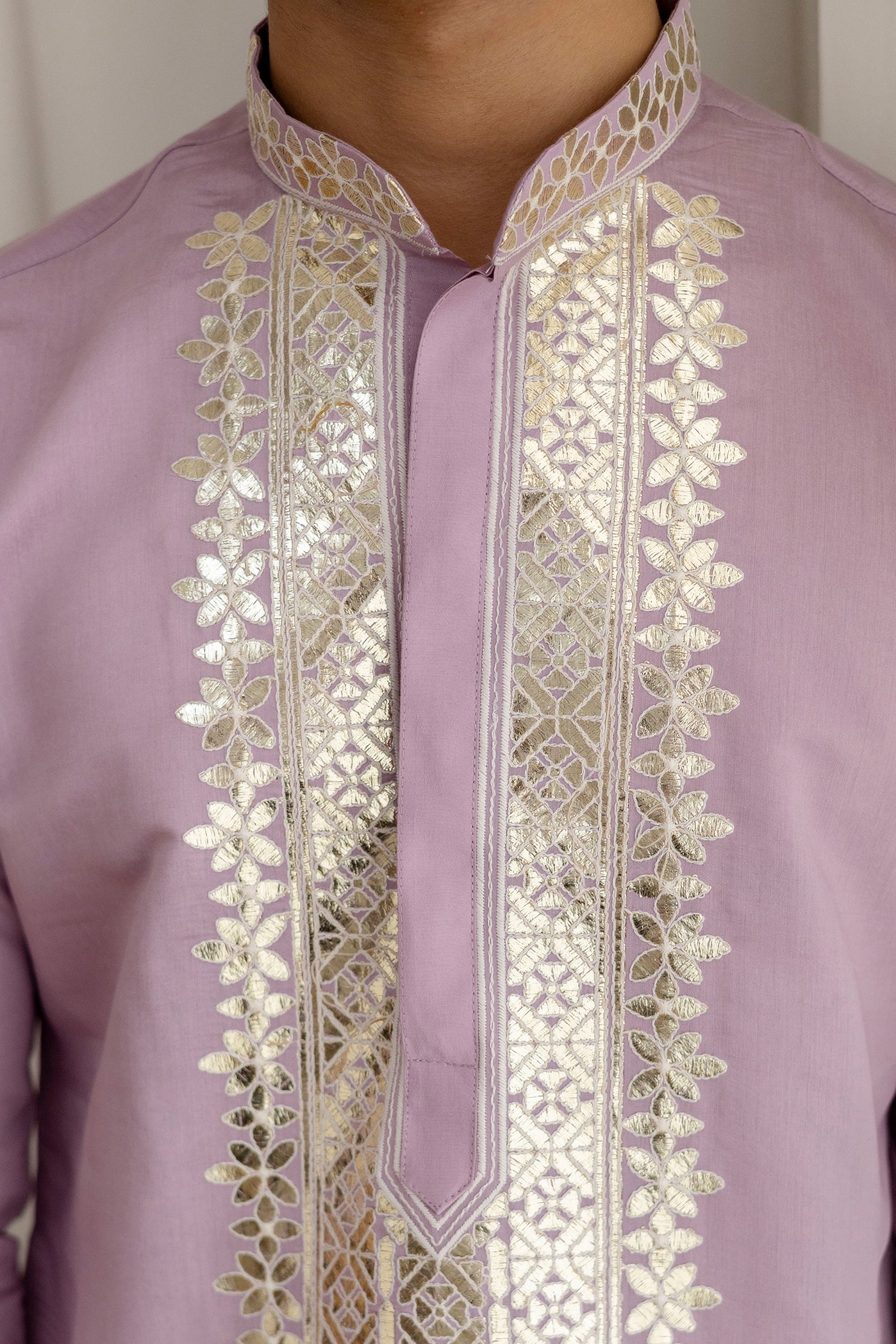 Embroidery And Foil Work Kurta For Man