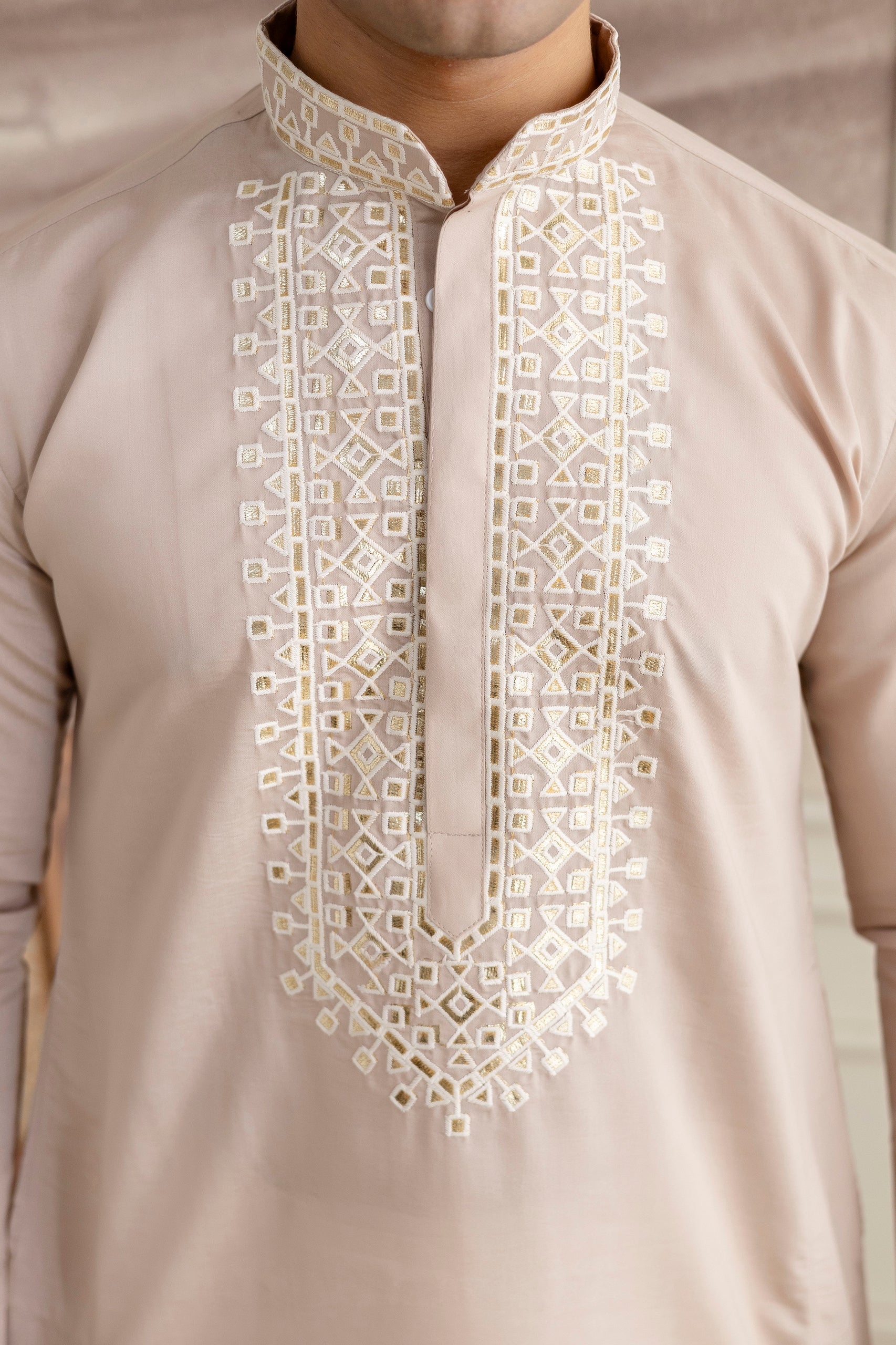 Embroidery And Foil Work Kurta For Man