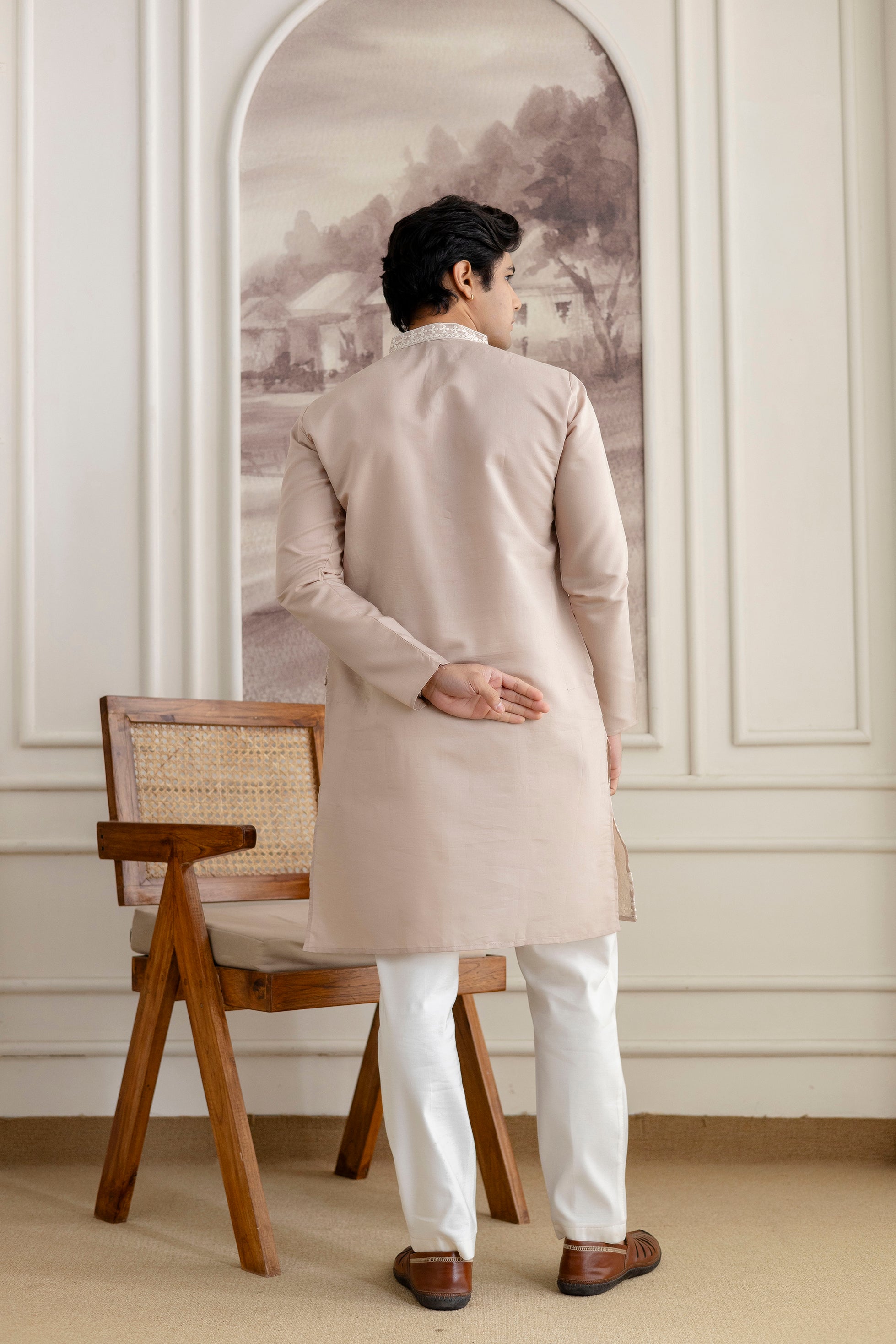 Embroidery Silk Kurta For Man