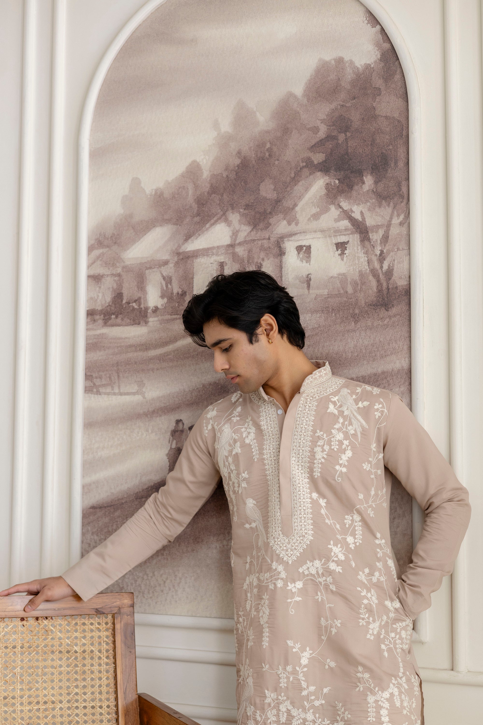 Embroidery Silk Kurta For Man